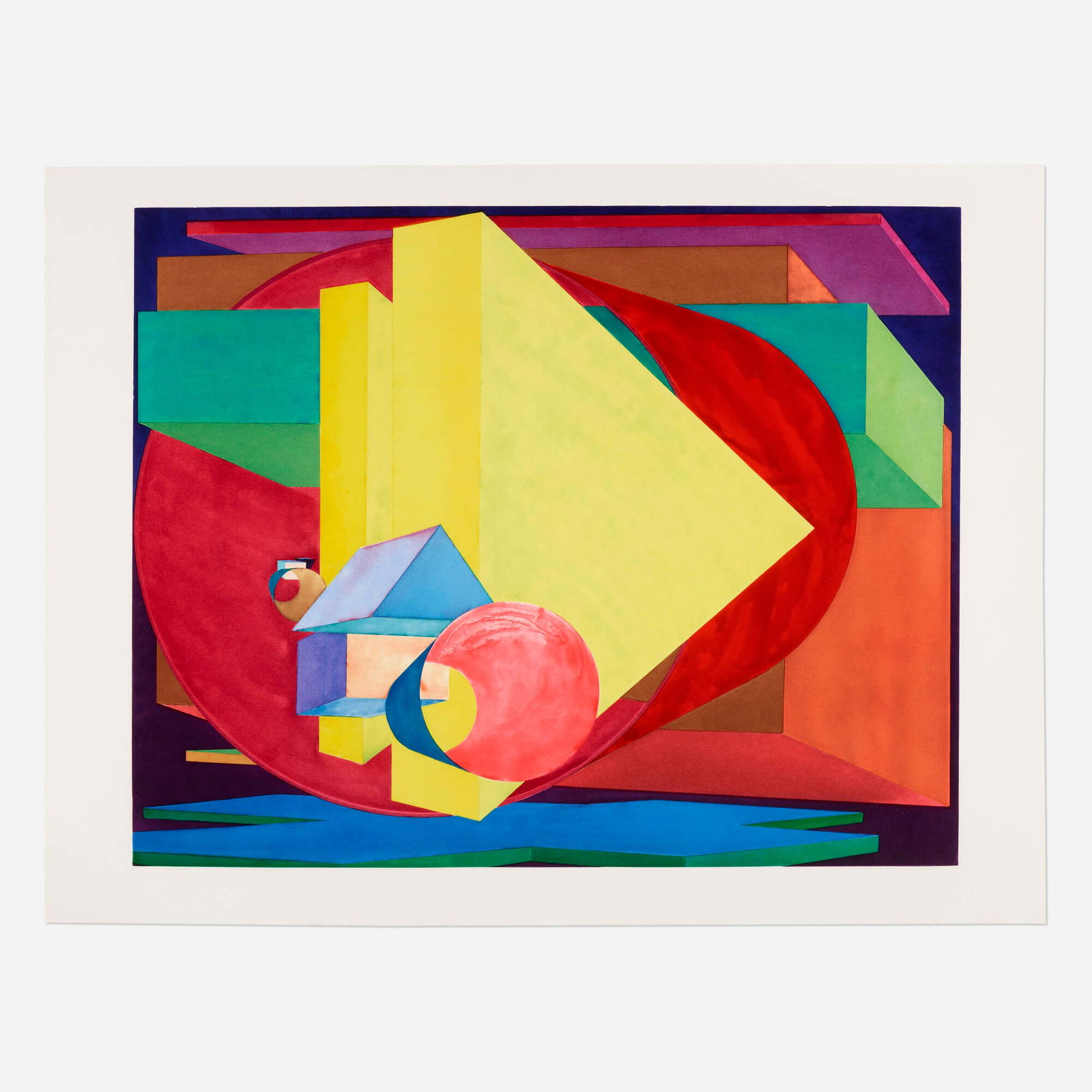 Al Held, Putu: Al Held Putu 1988spit bite etching and aquatint in colors on Somerset image: 35.5 h x 44.5 w in (90 x 113 cm) sheet: 41 h x 54 w in (104 x 137 cm) Signed, dated and numbered to verso 'Al He