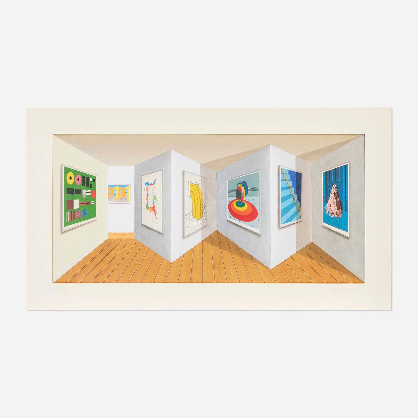 Patrick Hughes, Retrospective: Patrick Hughes Retrospective 2000three-dimensional archival pigment print with hand-coloring in acrylic vitrine 17.375 h x 30.375 w x 8 d in (44 x 77 x 20 cm) Signed and numbered to lower marg