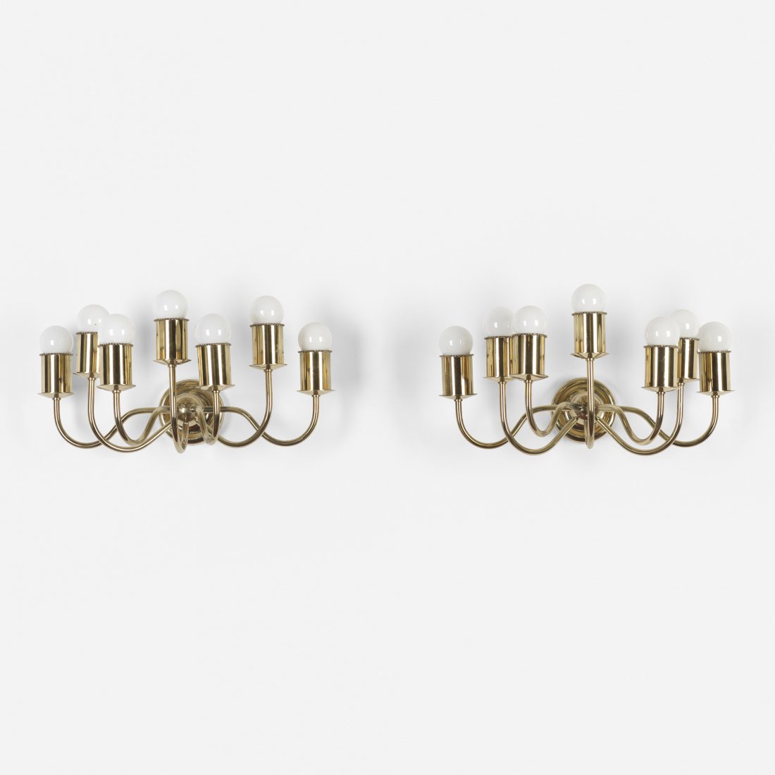 Josef Frank sconces, pair: Josef Frank sconces, pair Svenskt Tenn Austria/Sweden, c. 1940 brass 17 w x 10.25 d x 7.5 h inches Literature: Josef Frank: Life and Work, Long, pg. 212 illustrates related form