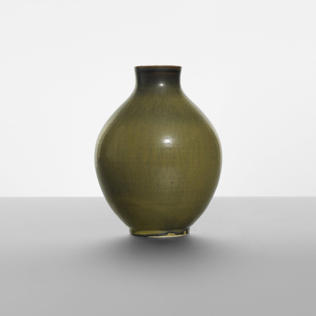 Carl Halier vase: Carl Halier vase Royal Copenhagen Denmark, c. 1935 hare's fur glazed stoneware 7.5 dia x 9.75 h inches Glazed signature: [CH 334] with three line wave mark and stamped manufacturer's mark to underside