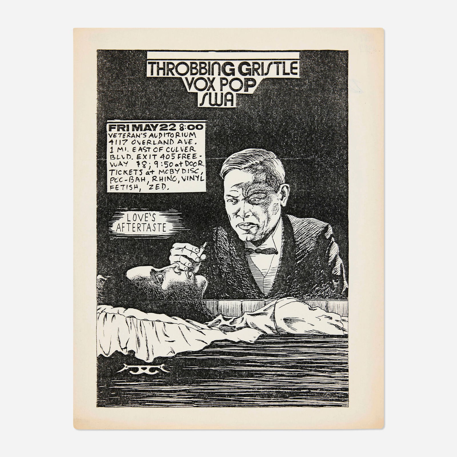 Raymond Pettibon, Throbbing Gristle, Vox Pop, SWA, Throbbing Gristle, Vox Pop, SWA  flyer (1 of 3)