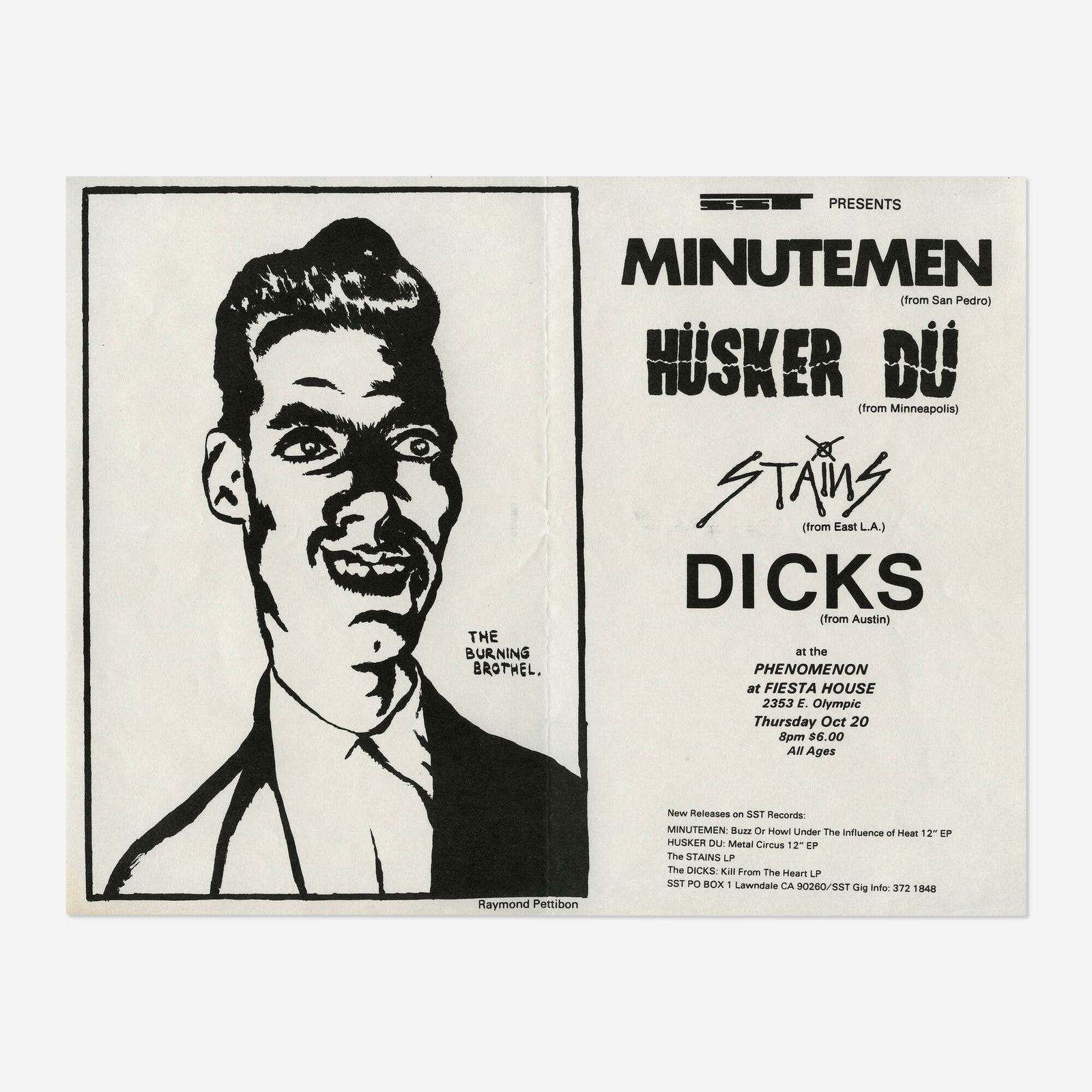 Raymond Pettibon, Minutemen, Husker Du, Stains, Dicks, Minutemen flyer (1 of 2)