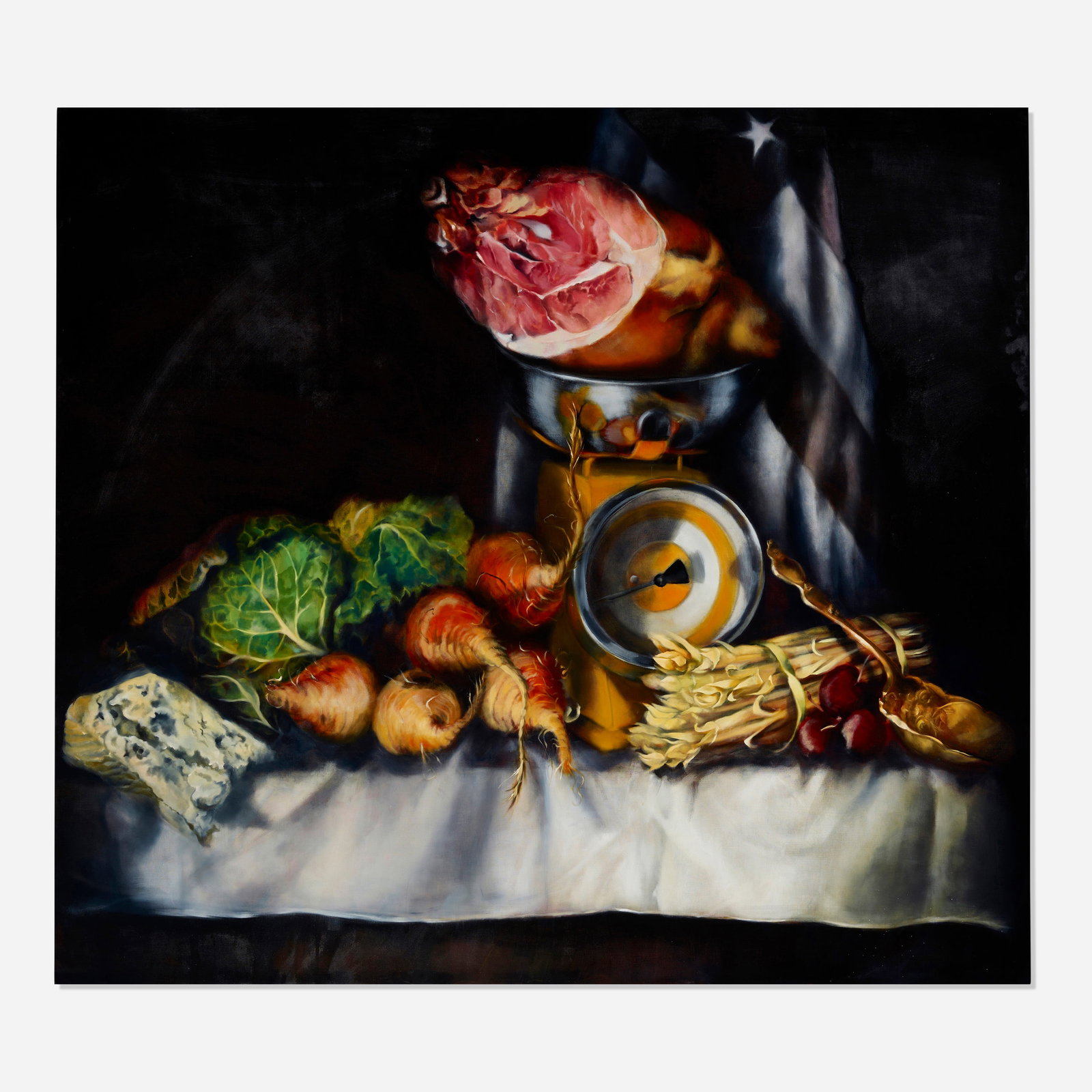 Melanie Baker, To Market, To Market (from the Feasts series): Melanie Baker To Market, To Market (from the Feasts series) 2011 oil on linen 78 h × 86 w in (198 × 218 cm) This work will ship from Chicago, Illinois.<