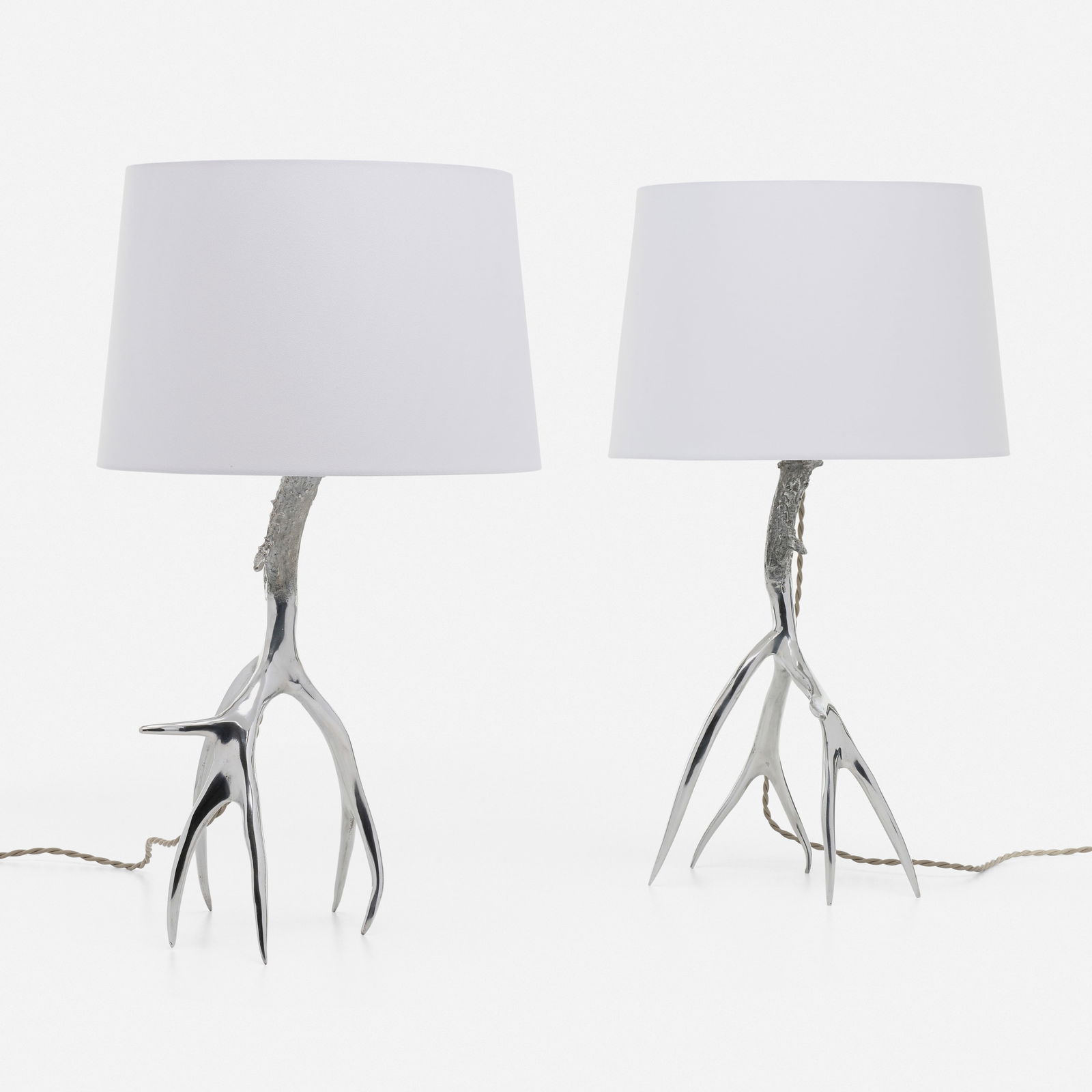 In the manner of Gabriella Crespi, Antler table lamps, pair (1 of 4)
