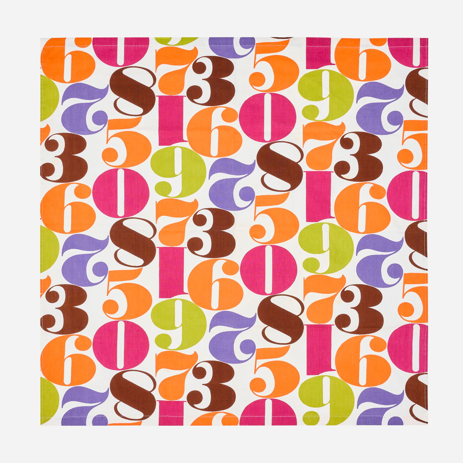 In the manner of Alexander Girard, Numbers fabric sample (1 of 2)