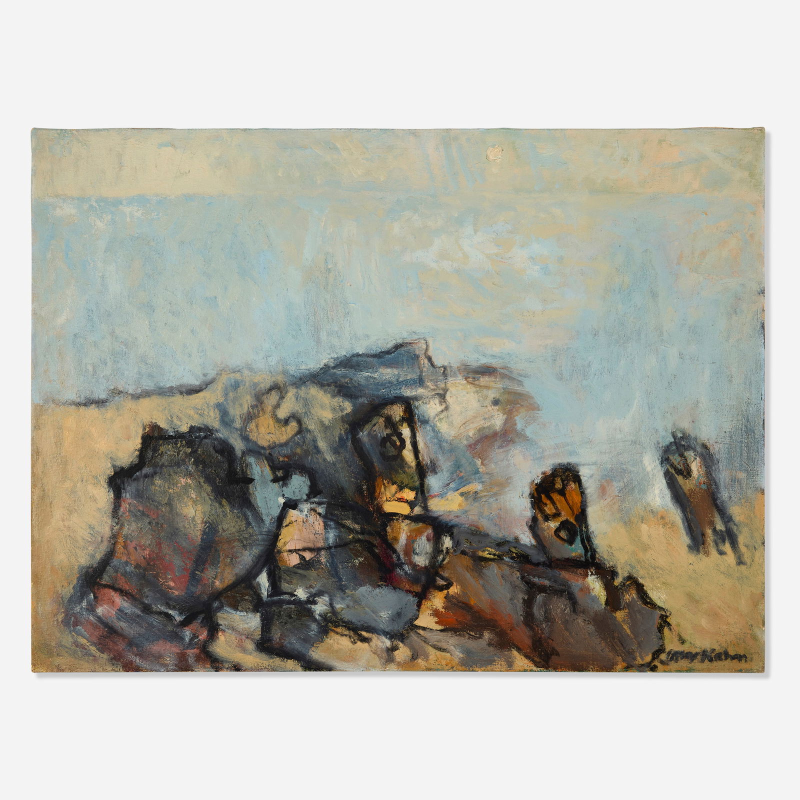 Max Kahn, Untitled: Max Kahn Untitled oil on canvas 30 h × 40.125 w in (76 × 102 cm) Signed to lower right ‘Max Kahn’. This work will ship from Chicago, Illinois.