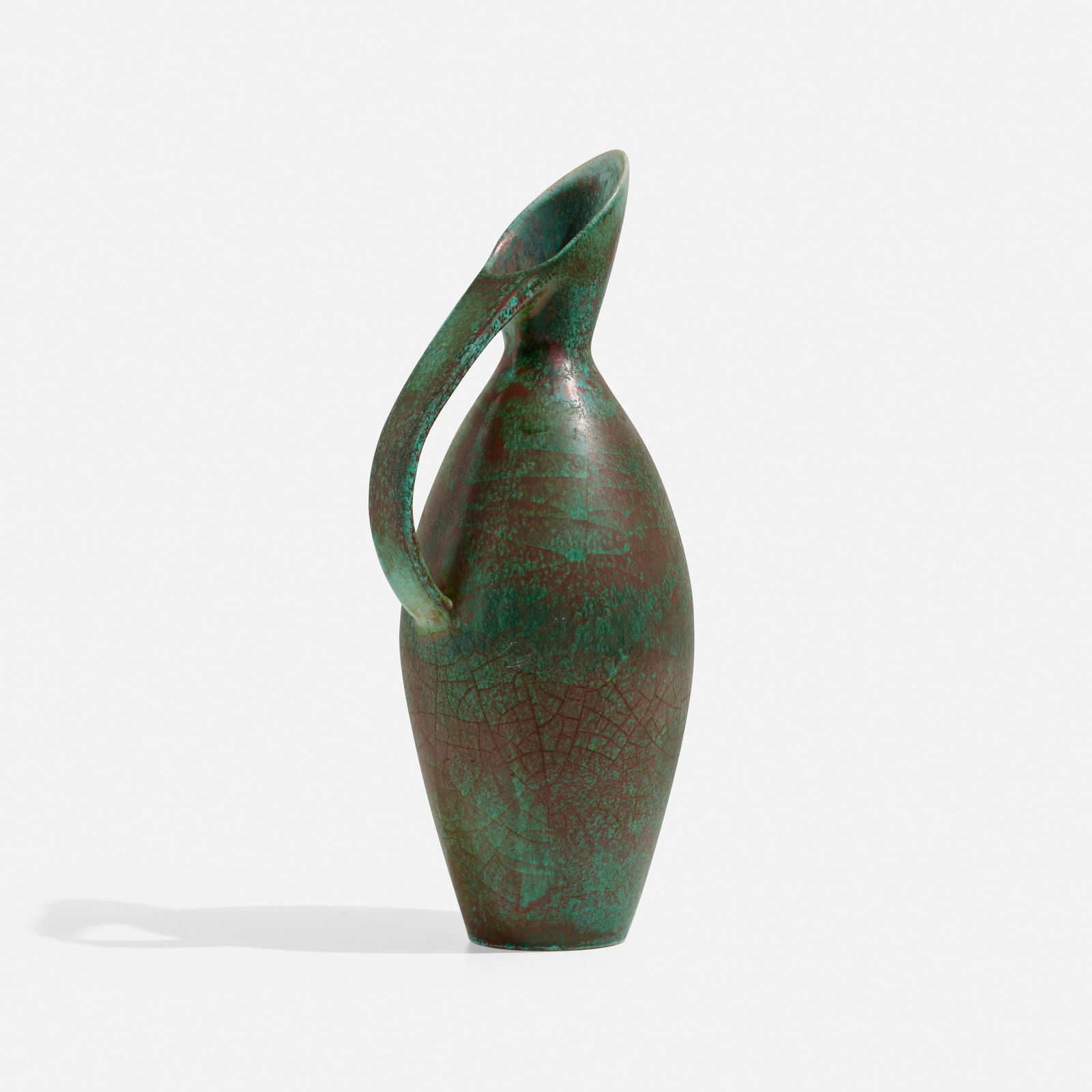 Michael Andersen & Son, Pitcher: Michael Andersen & Son Pitcher Denmark, c. 1955glazed earthenware 11.75 h × 4.75 w × 4.125 d in (30 × 12 × 10 cm) Impressed manufacturer's mark and number to undersi