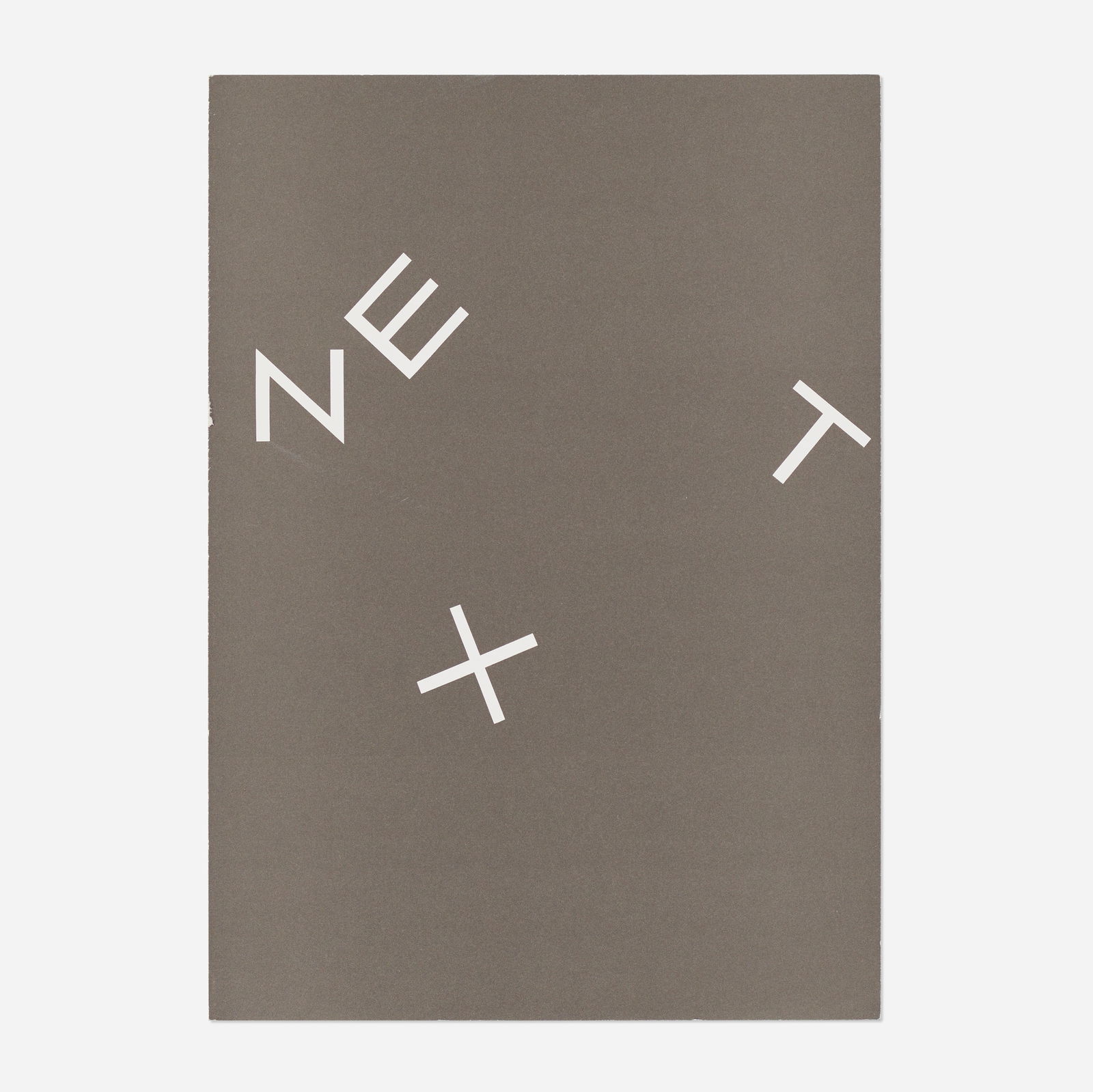 Paul Rand, NeXT logo presentation book: Paul Rand NeXT logo presentation book 1986offset lithograph 12 h × 8.5 w in (30 × 22 cm) Provenance: Collection of Susan Kare, Founding Member of NeXT | Gift fr