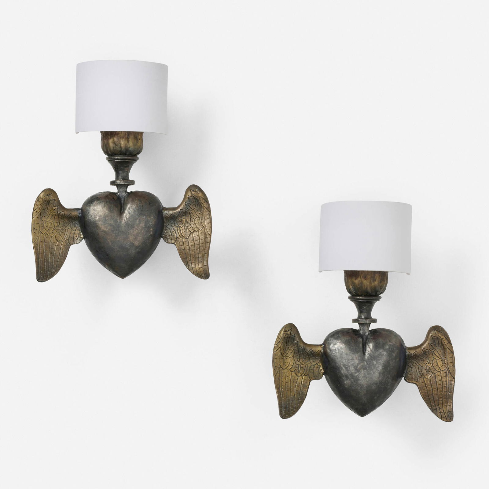 Blackman Cruz Workshop, Winged-heart sconces from the Collection of Jim Carrey, pair (1 of 4)