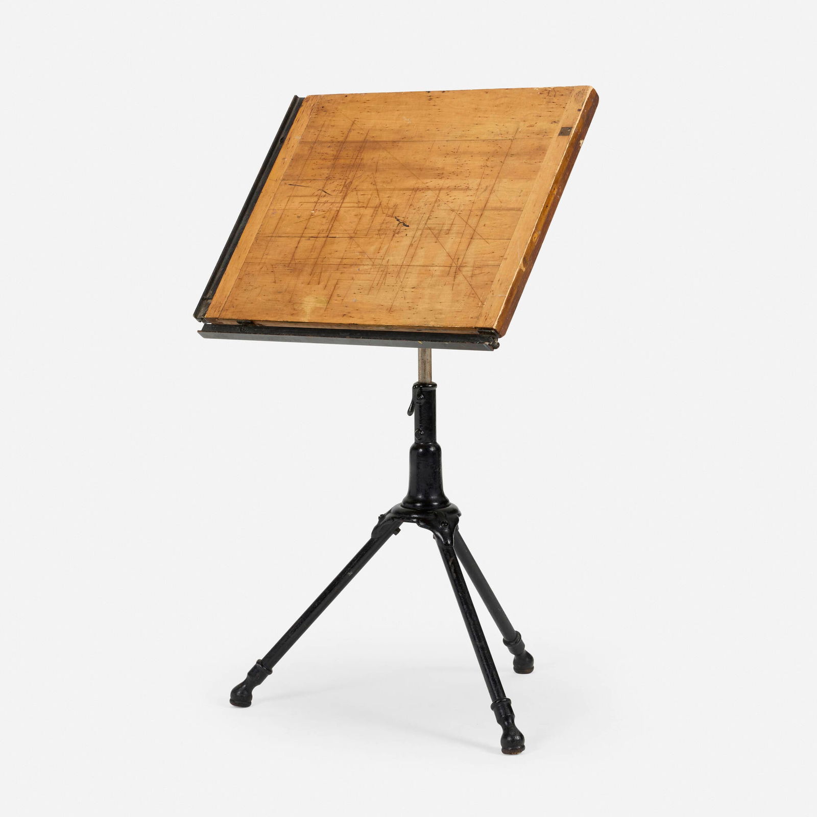 Adolf Hoffman, Peerless drafting table: Adolf Hoffman Peerless drafting table A. Hoffman Co. / L.S. Starett Co.USA, c. 1910oak, cast iron 41 h x 27.25 w x 21.25 d in (104 x 69 x 54 cm) Molded manufacturer's mark to underside '