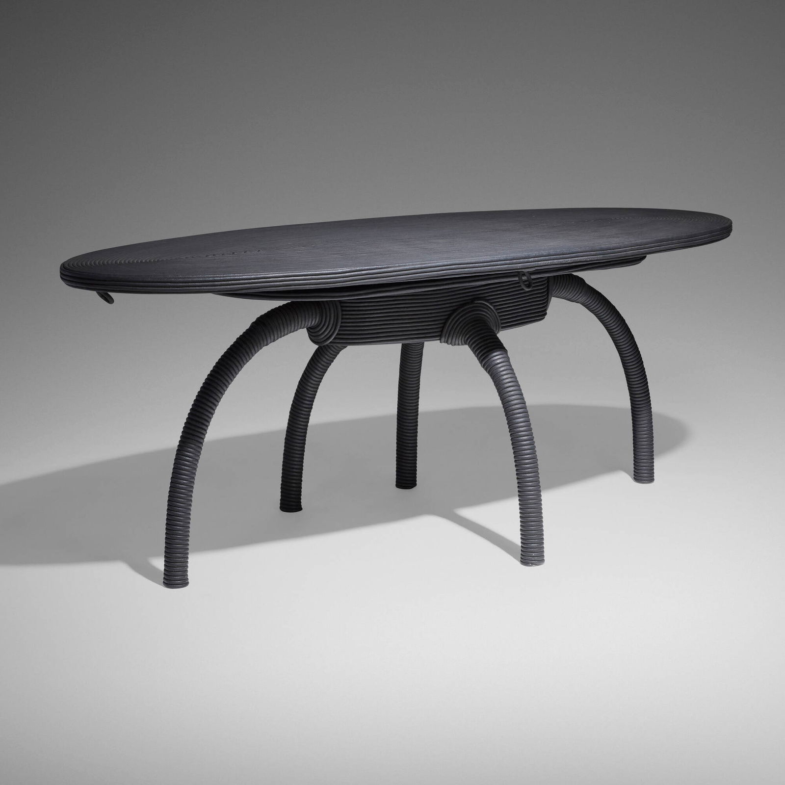 Christian Astuguevieille, Dining table: Christian Astuguevieille Dining table France, 2003rope over wood 29.5 h x 77.75 w x 33.25 d in (75 x 197 x 84 cm) Bronze studio label to underside 'C. Astuguevieille 2003'.