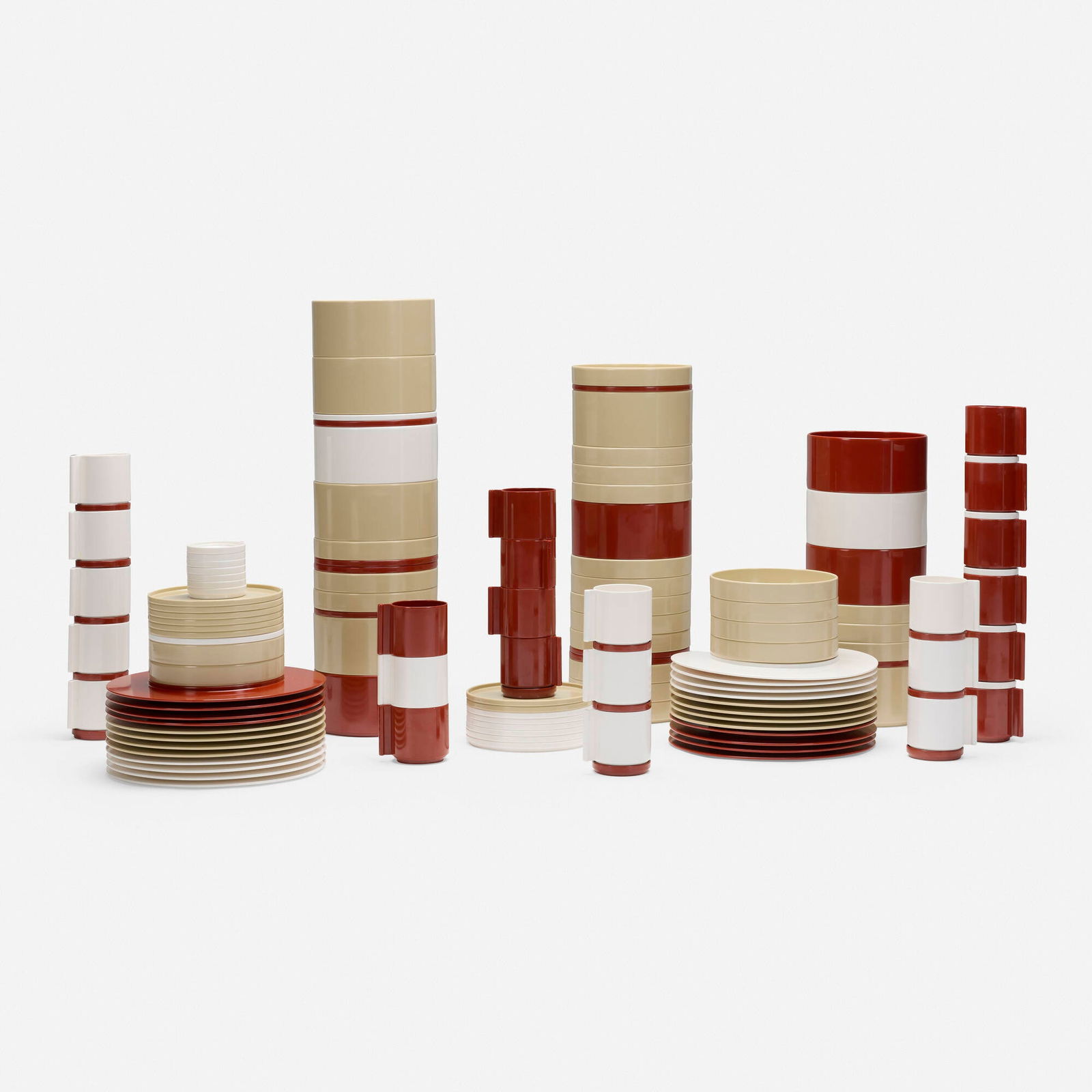 Lella and Massimo Vignelli, Early Kyoto dinnerware: Lella and Massimo Vignelli Early Kyoto dinnerware CasiglianiItaly, 1979melamine largest: .5 h x 12 dia in (1 x 30 cm) smallest: .5 h x 3.375 dia in (1 x 9 cm) In 2010, Lella and Massi