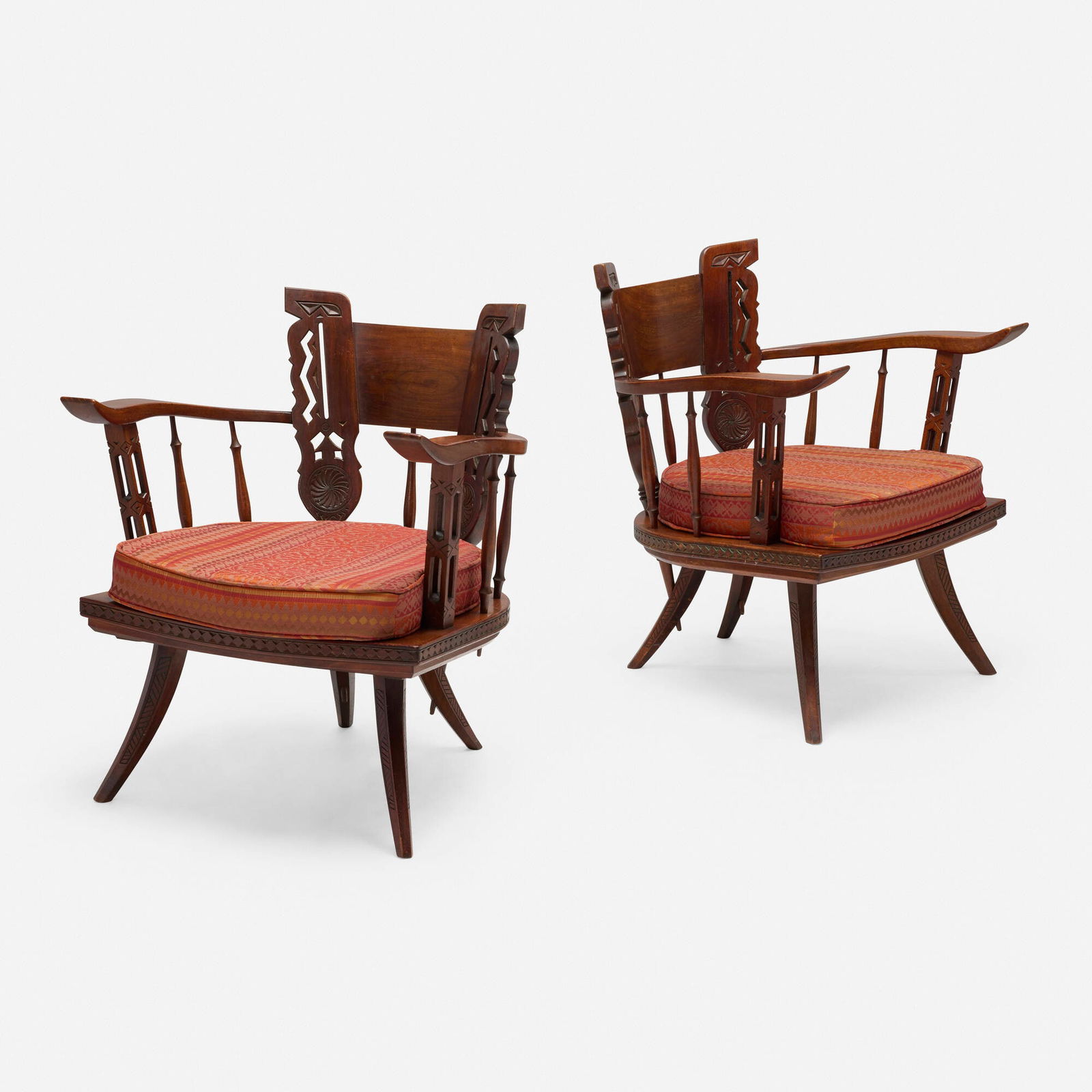 In the manner of Ettore Zaccari, Armchairs, pair (1 of 4)