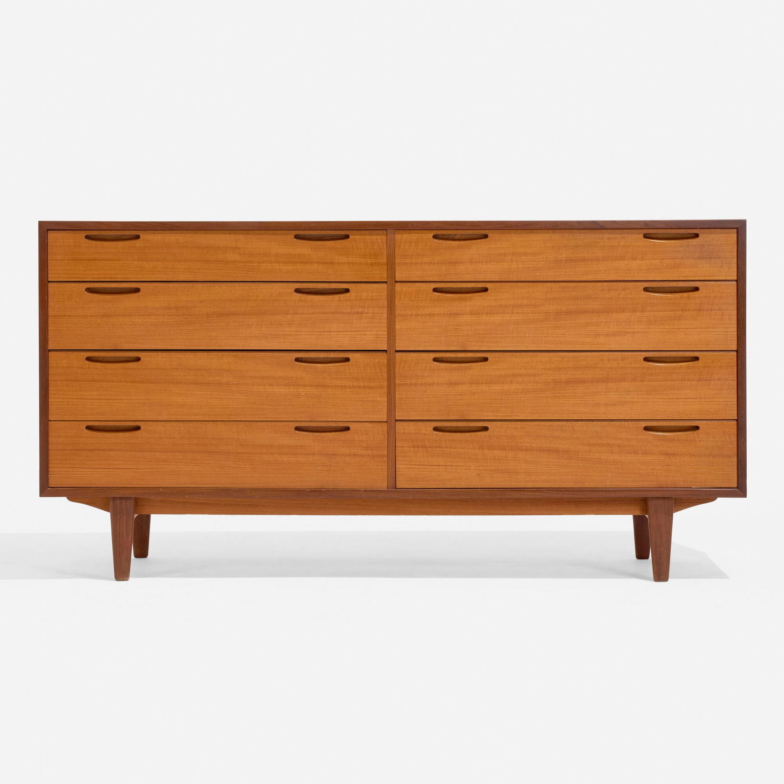 Ib Kofod-Larsen, Cabinet: Ib Kofod-Larsen Cabinet Brande MobelfabrikDenmark, c. 1955teak 30.25 h x 59 w x 17.75 d in (77 x 150 x 45 cm) Cabinet features eight drawers, one with accessory dividers. Danish control