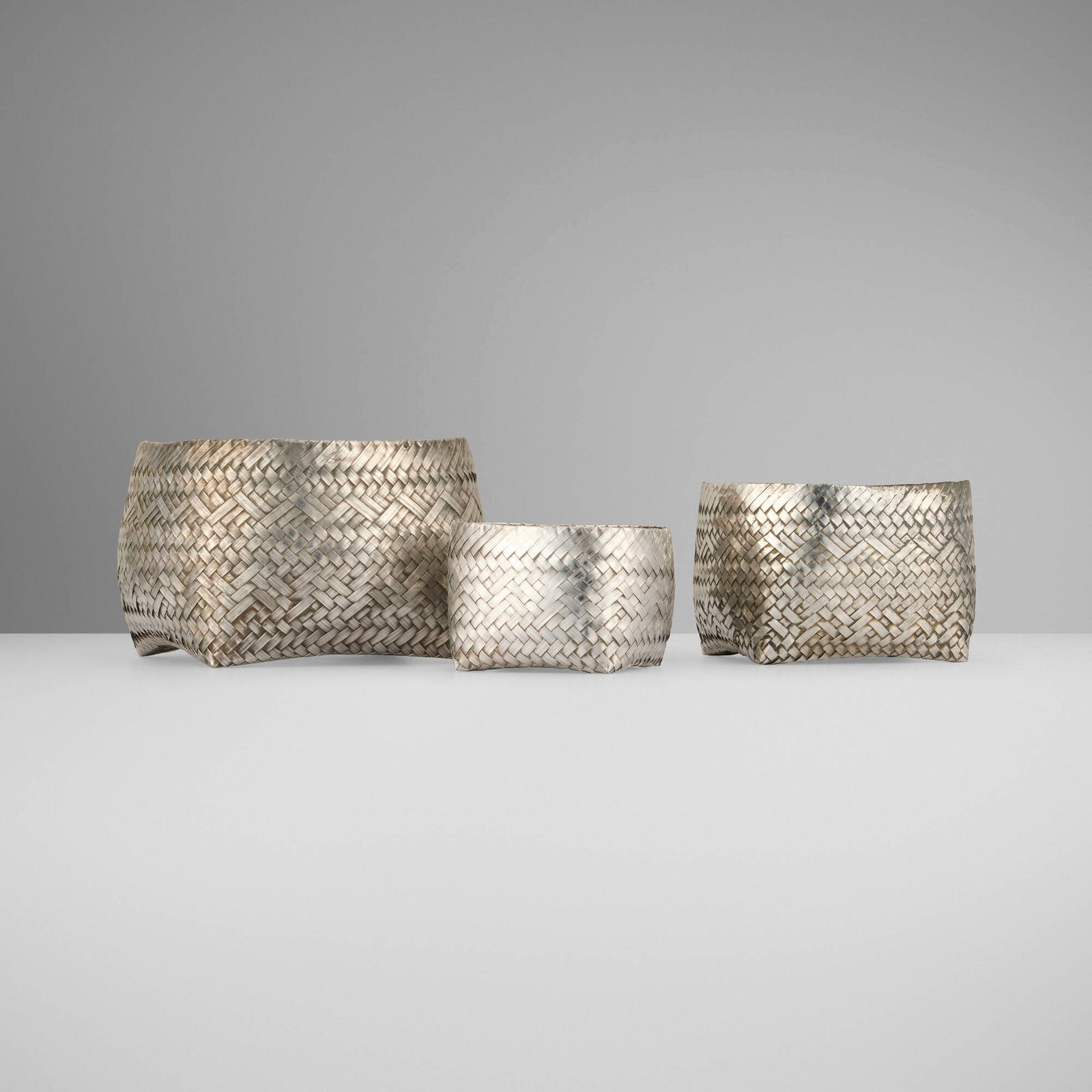 20th Century, Collection of three woven baskets (1 of 3)