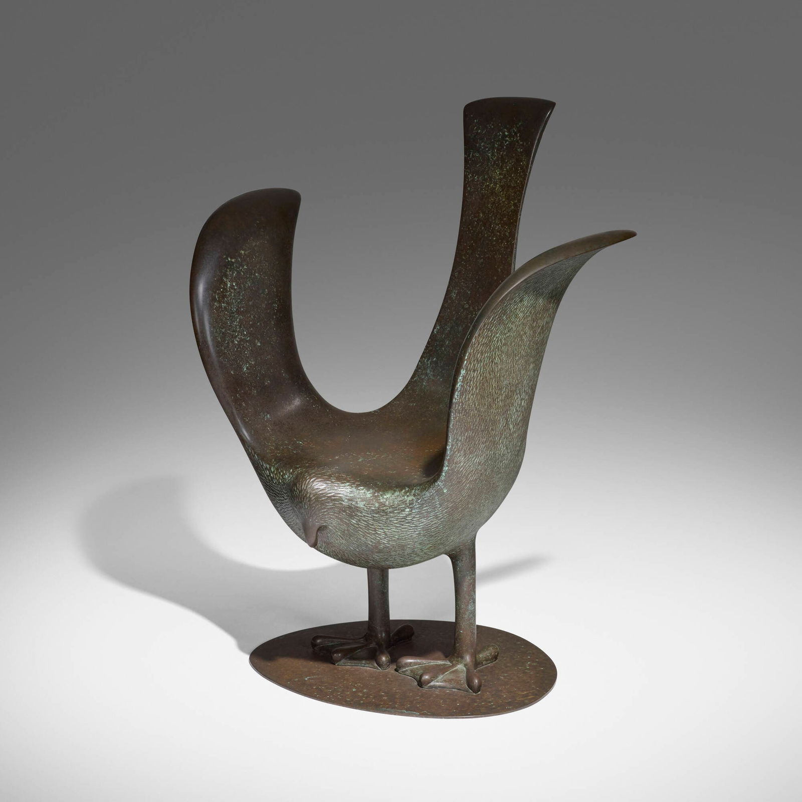 Judy Kensley McKie, Sea Gull chair: Judy Kensley McKie Sea Gull chair USA, 1999patinated bronze 39.75 h x 32.25 w x 24.25 d in (101 x 82 x 62 cm) Incised signature, date and number to one leg 'JKM 99 8/10'. This work is number 8