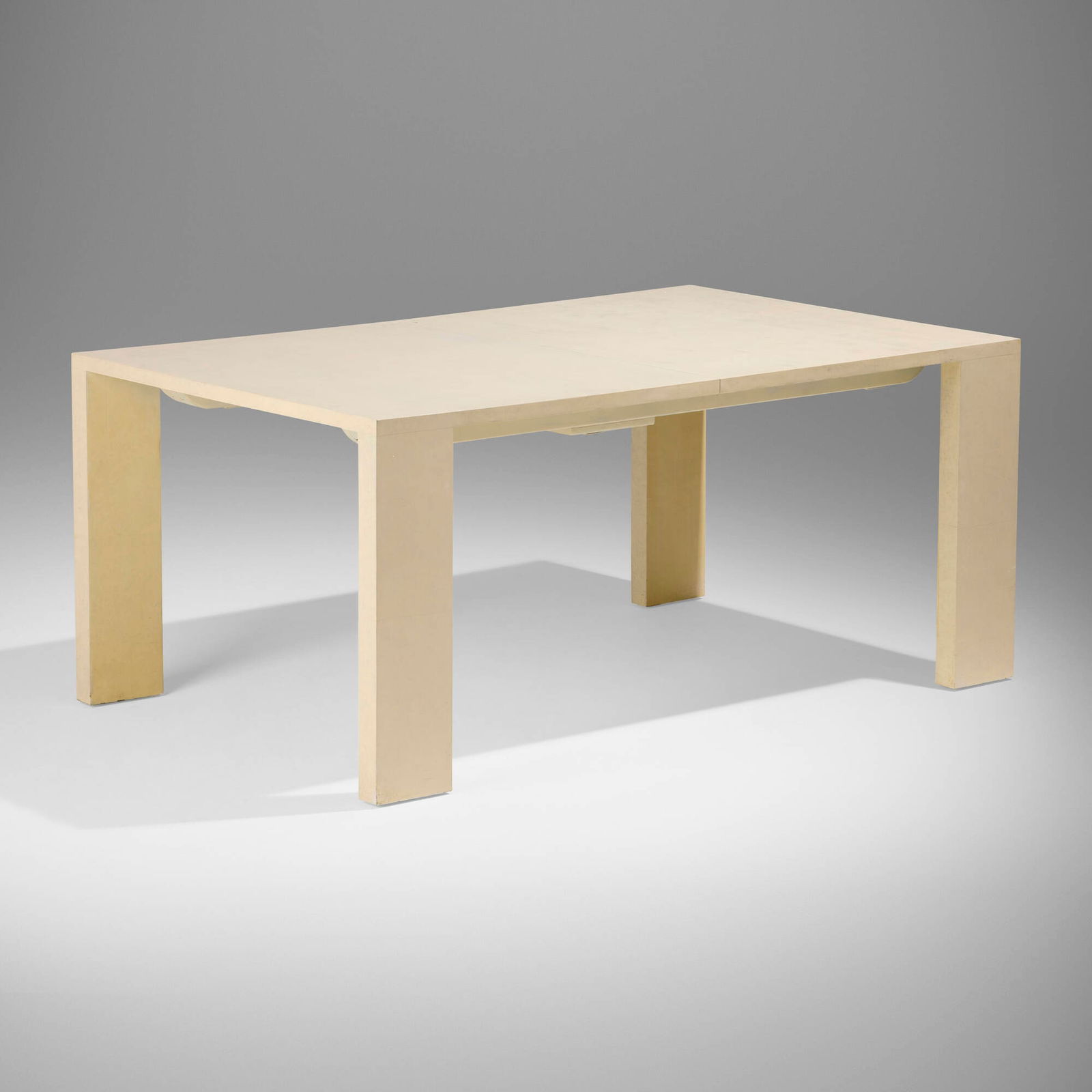 Samuel Marx, Dining table: Samuel Marx Dining table QuigleyUSA, c. 1950lacquered wood 29.5 h x 66.75 w x 42.5 d in (75 x 170 x 108 cm) Branded manufacturer's mark to underside 'Quigley'. Sold with one 22.25-inch l