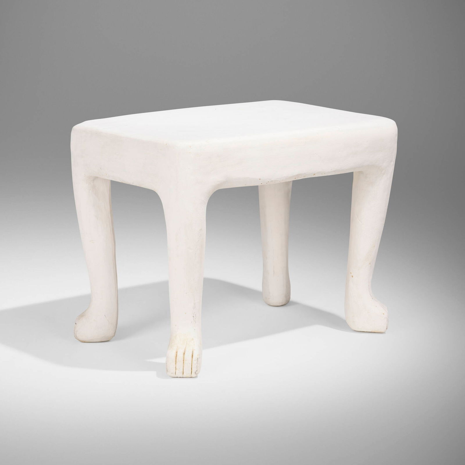 John Dickinson, Occasional table, model 103: John Dickinson Occasional table, model 103 USA, c. 1975painted plaster 23.5 h x 31 w x 21.5 d in (60 x 79 x 55 cm) Incised signature to underside 'John Dickinson San Francisco'.