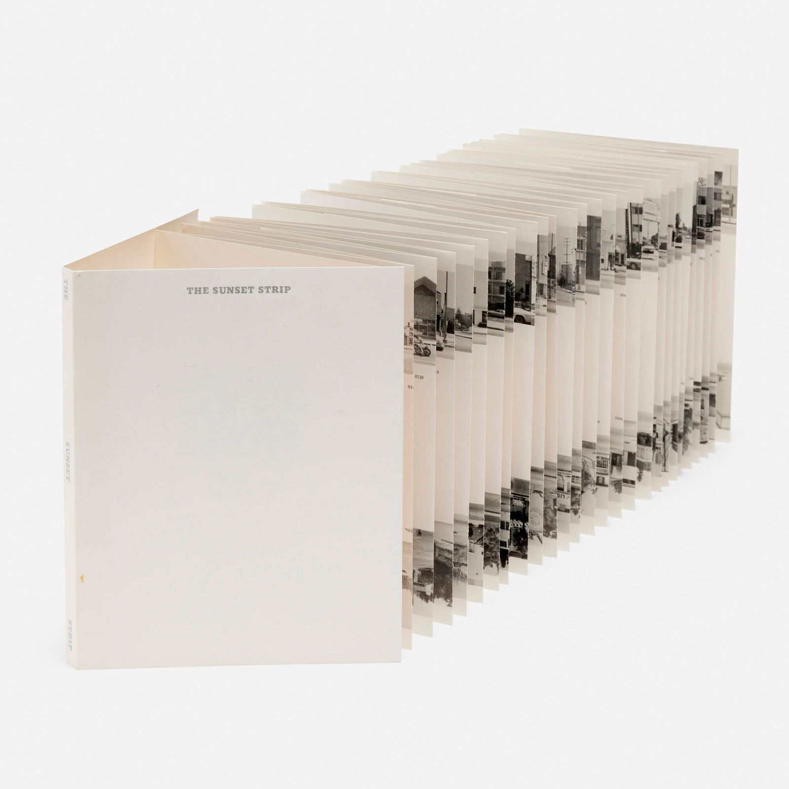 Ed Ruscha, Every Building on the Sunset Strip: Ed Ruscha Every Building on the Sunset Strip 1996offset lithograph, silver Mylar 7.25 h x 6 w x .25 d in (18 x 15 x 1 cm) Signed to slipcase 'Ed Ruscha'. This work is from the second edition o