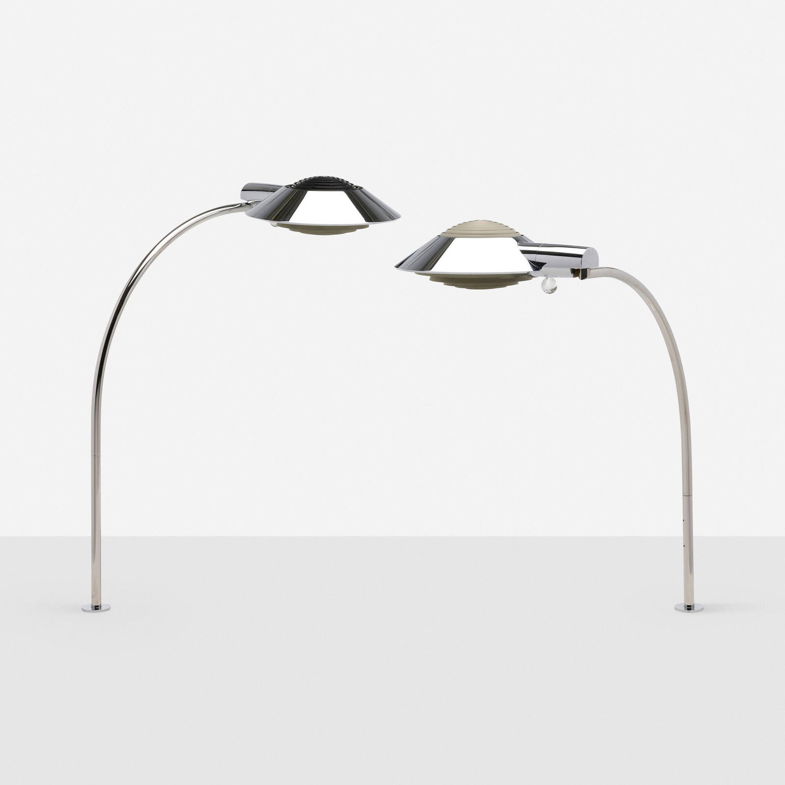 Cedric Hartman, Horizontal mount luminaires model 2HCO, pair: Cedric Hartman Horizontal mount luminaires model 2HCO, pair Cedric Hartman, Inc.USA, 1991chrome-plated metal, powder-coated aluminum, acrylic 20.5 h x 20 w x 7.75 d in (52 x 51 x 20 cm)