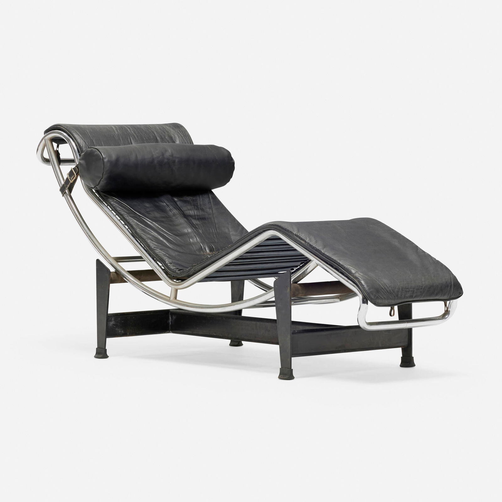 Charlotte Perriand, Pierre Jeanneret and Le Corbusier, LC4 chaise lounge: Charlotte Perriand, Pierre Jeanneret and Le Corbusier LC4 chaise lounge CassinaFrance / Italy, 1928 / c. 1980enameled steel, chrome-plated steel, rubber, leather 27 h x 22 w x 65 d in (69 x 56
