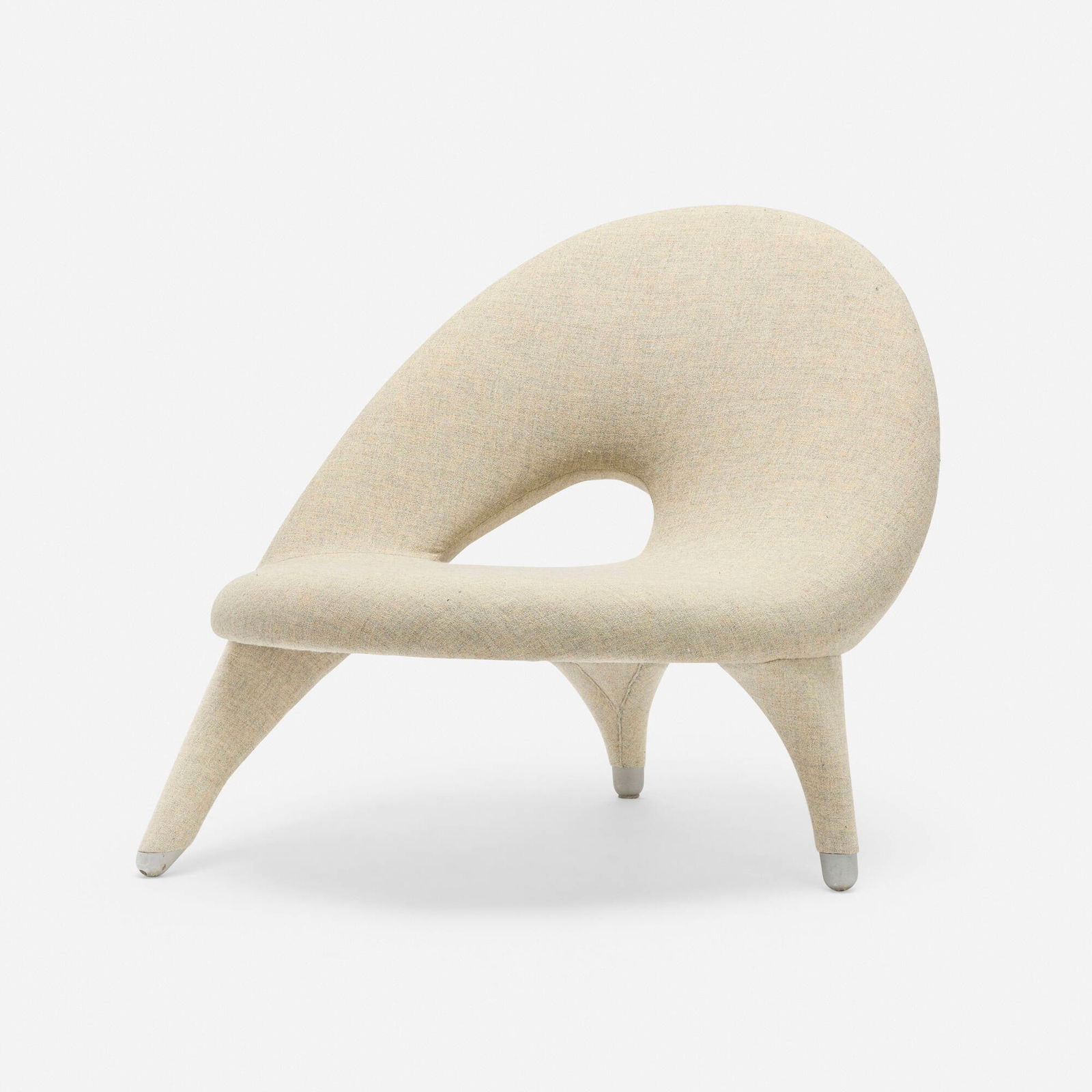 Folke Jansson, Arabesk chair: Folke Jansson Arabesk chair SM WincrantzSweden, 1955upholstery, aluminum 30 h x 30 w x 33.5 d in (76 x 76 x 85 cm) Literature: Svenska stolar: och deras formgivare 18