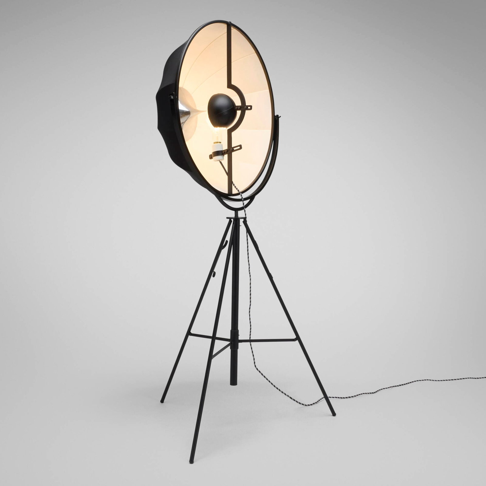 Mariano Fortuny, Floor lamp: Mariano Fortuny Floor lamp Pallucco France, 1907 / c. 1985 enameled steel, chrome-plated steel, fabric 78.75 h x 38 w x 36 d in (200 x 97 x 91 cm) This work will ship from Chi