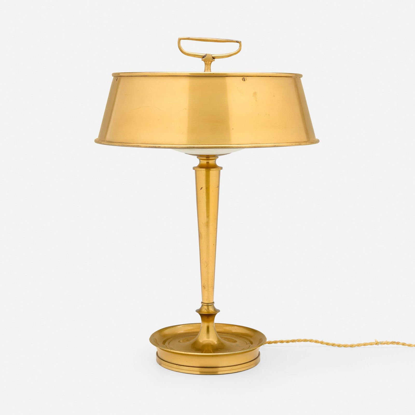 Andre Arbus, Table lamp: Andre Arbus Table lamp France, c. 1945gilt bronze, frosted glass 19 h x 13 dia in (48 x 33 cm) Provenance: Galerie Yves Gastou, Paris | Acquired from the previous c. 1995 by t