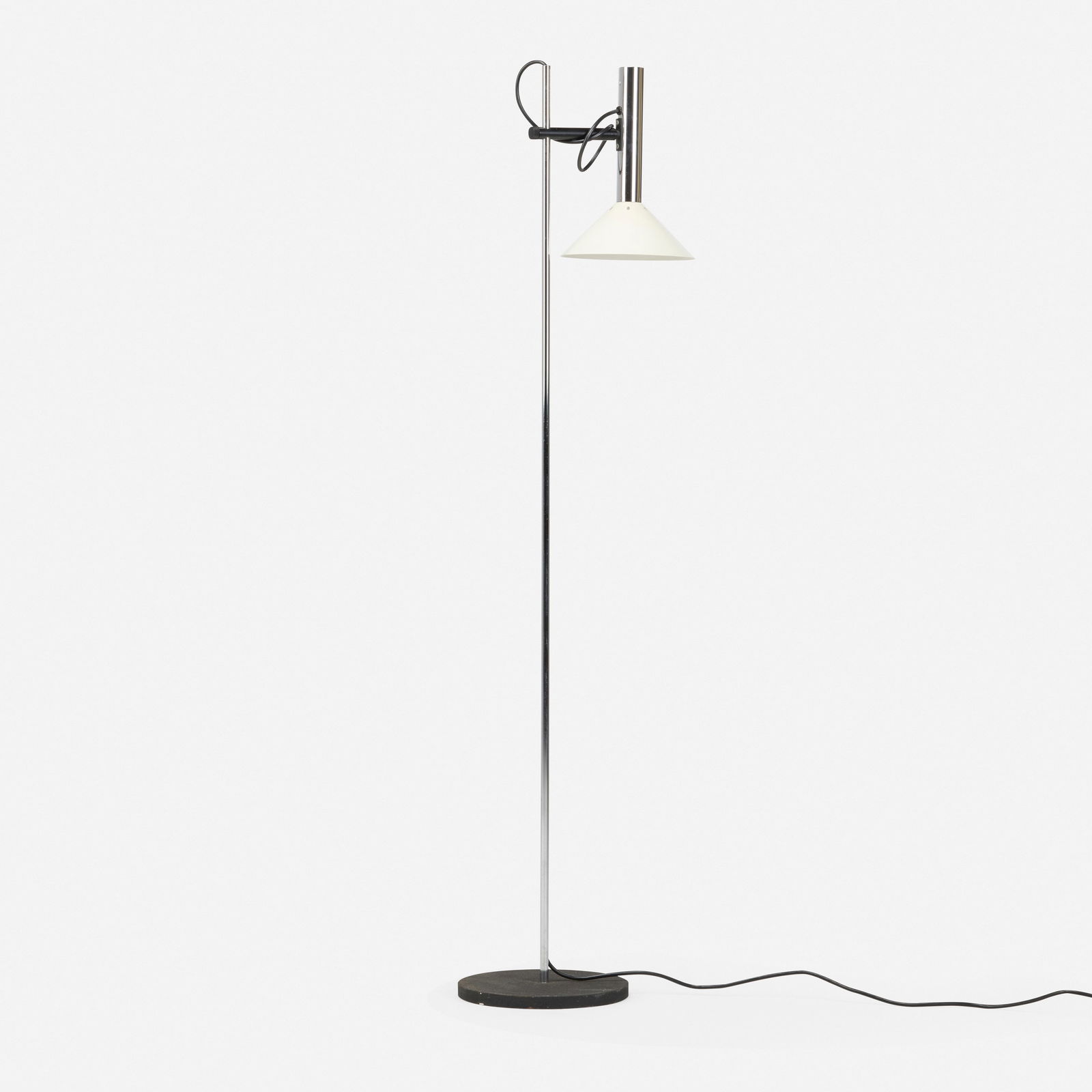 Robert Sonneman, Floor lamp, model BGM10: Robert Sonneman Floor lamp, model BGM10 George KovacsUSA, c. 1965chrome-plated and powder-coated steel, enameled aluminum 55.5 h × 14 w × 10.5 d in (141 × 36 × 27 cm)