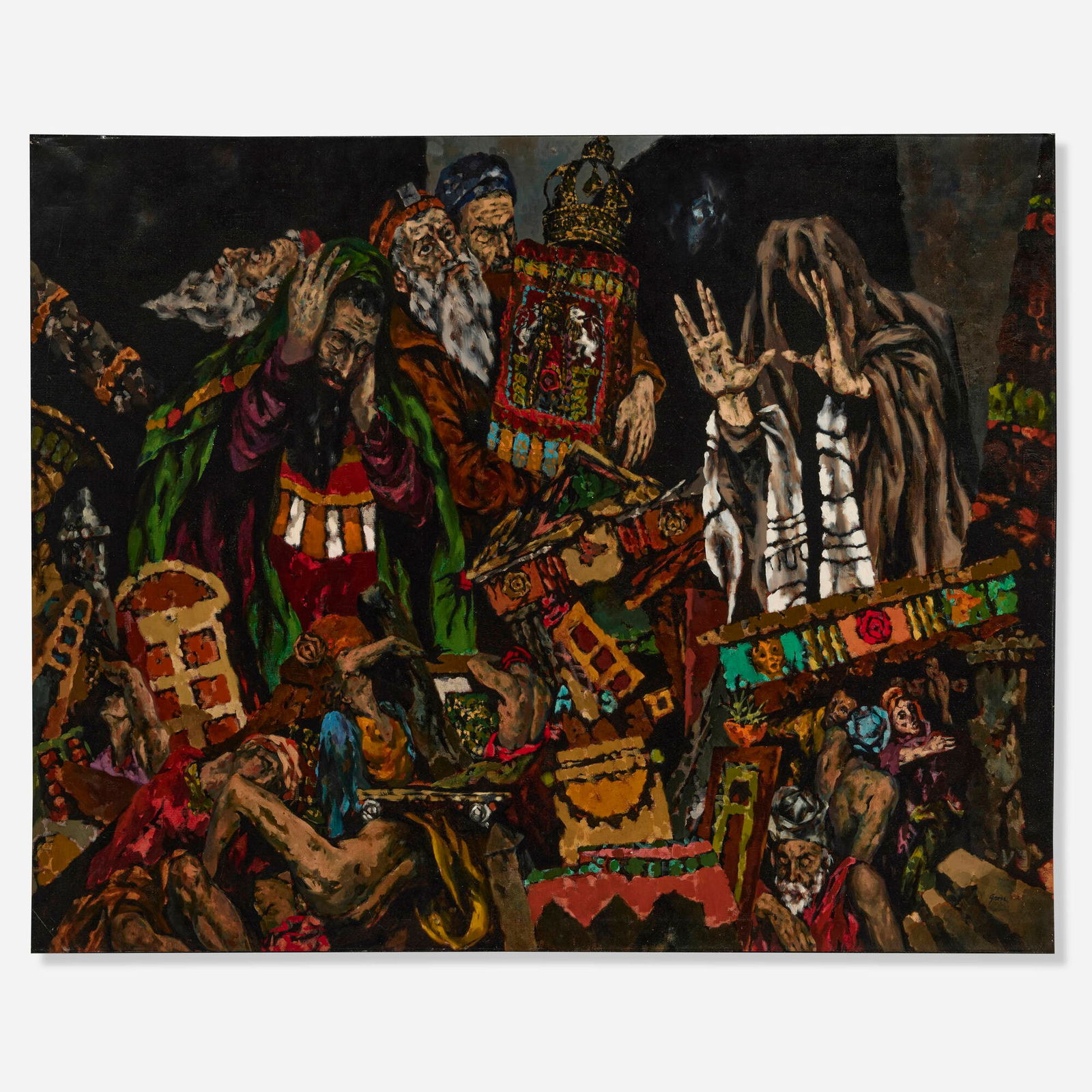 Sidney Gross, Untitled: Sidney Gross Untitled 1953oil on canvas 48 h x 60 w in (122 x 152 cm) Signed to lower right 'Gross'. This work will ship from Chicago, Illinois.