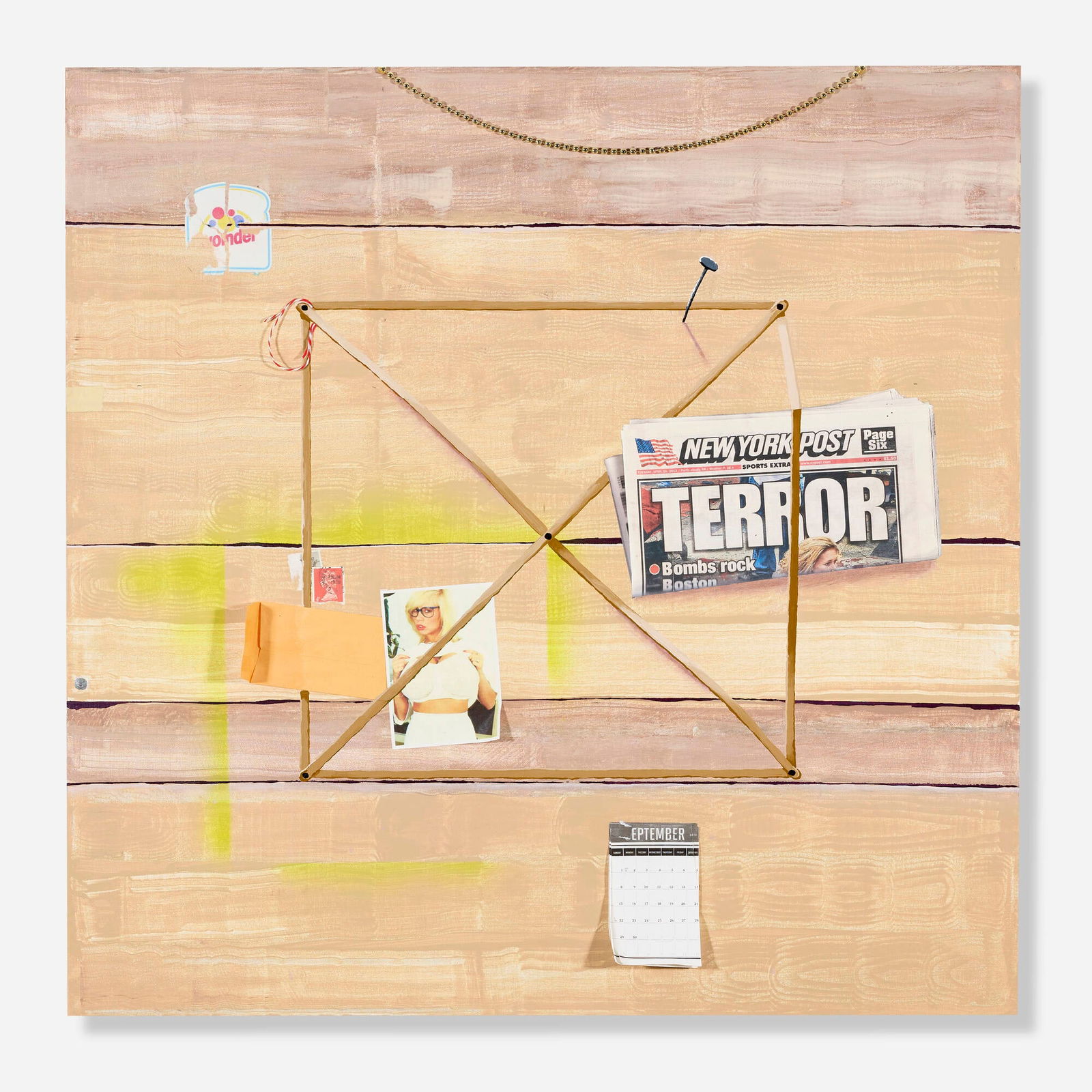 Michael St. John, Country Life: Michael St. John Country Life 2013acrylic, found object assemblage and polymers on canvas 36 h x 36 w x 2.5 d in (91 x 91 x 6 cm) Signed, titled and dated to upper edge '2013 Country Life Mich