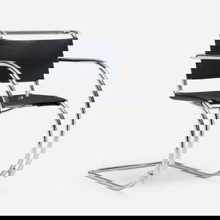 Ludwig Mies van der Rohe, MR20 chair: Ludwig Mies van der Rohe MR20 chair Knoll InternationalGermany / USA, 1927 / c. 1985chrome-plated steel, leather 31.750 h x 21.750 w x 33.000 d in (81 x 55 x 84 cm) This wor