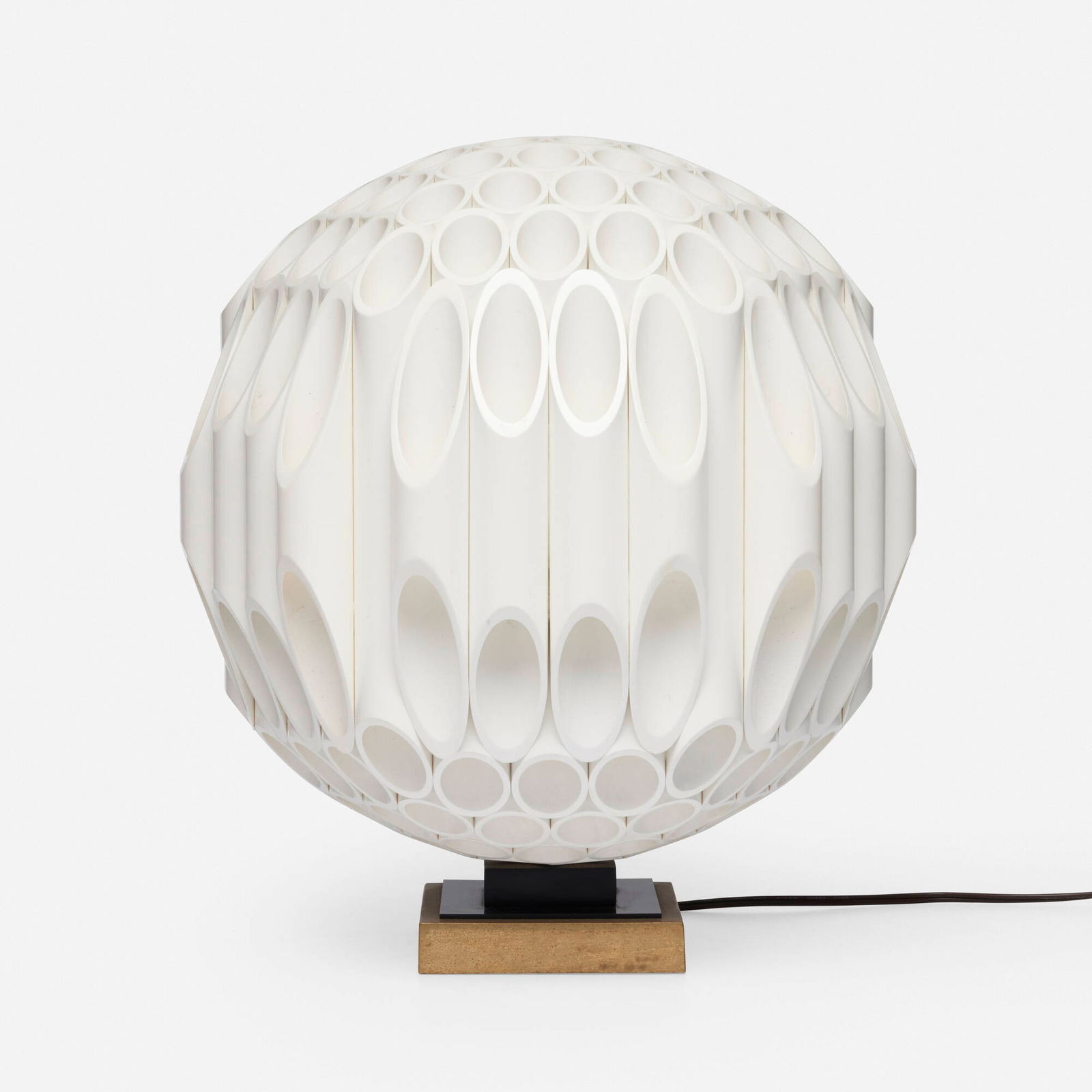 Roger Rougier, Table lamp: Roger Rougier Table lamp Canada, c. 1975PVC tubing, acrylic, brass 18.5 h x 17 dia in (47 x 43 cm) Provenance: Collection of Brent Sikkema This work will s