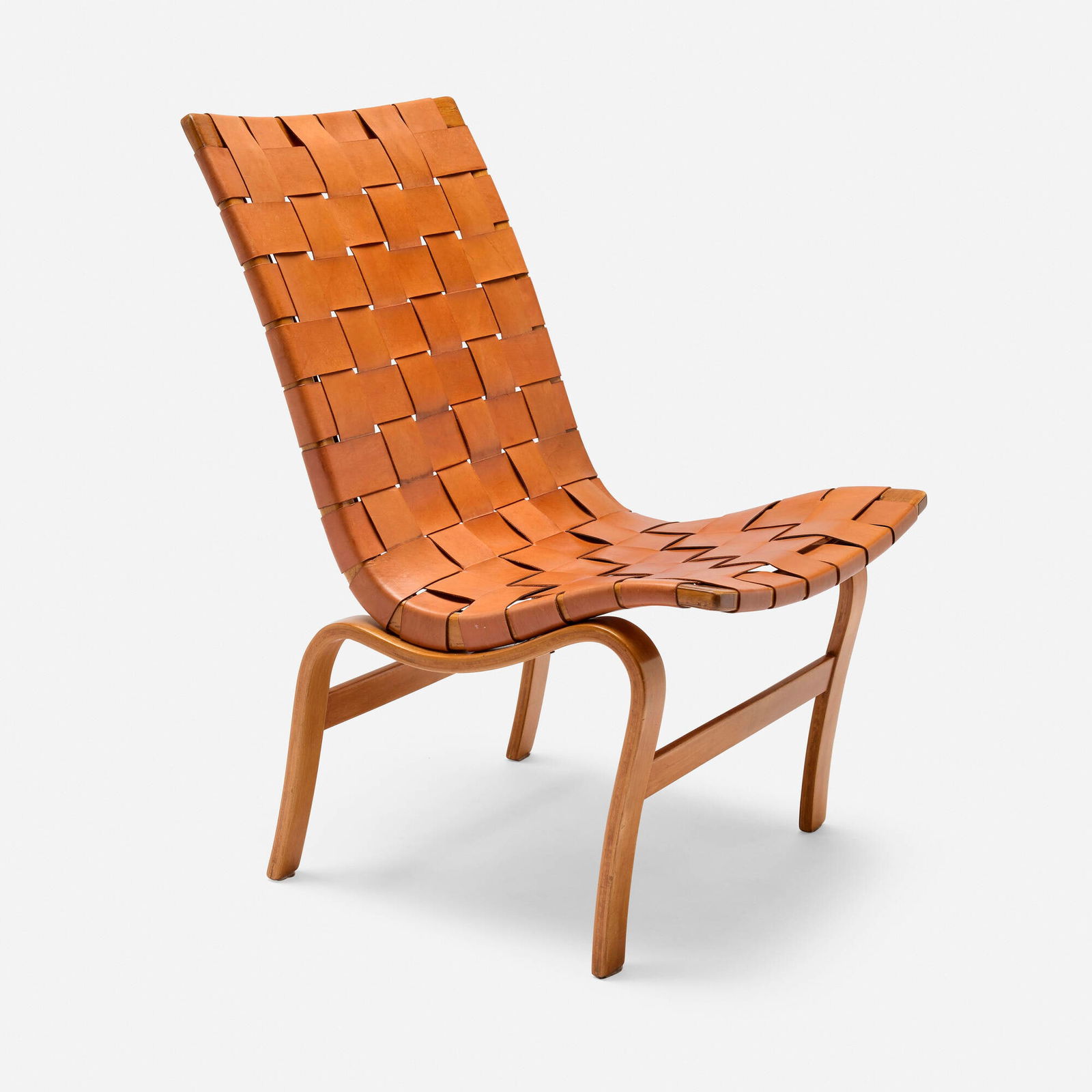 After Bruno Mathsson, Chair: After Bruno Mathsson Chair c. 1970leather, bent and laminated birch 32.75 h x 19.5 w x 27.5 d in (83 x 50 x 70 cm) This work will ship from Chicago, Illinois.