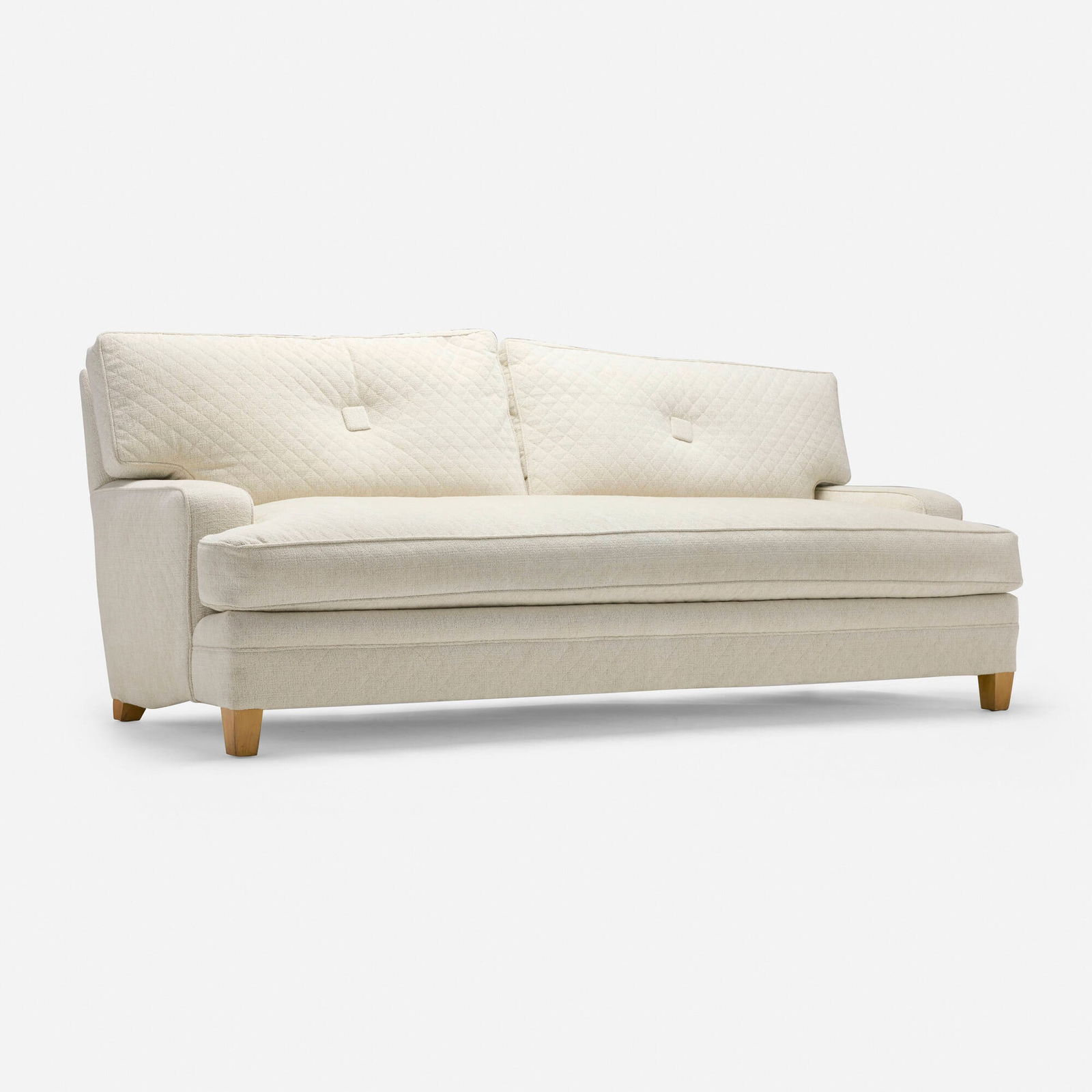 John Hutton, Sofa: John Hutton Sofa DonghiaUSA, c. 1990upholstery, maple 37 h x 90 w x 42 d in (94 x 229 x 107 cm) This work will ship from Chicago, Illinois.