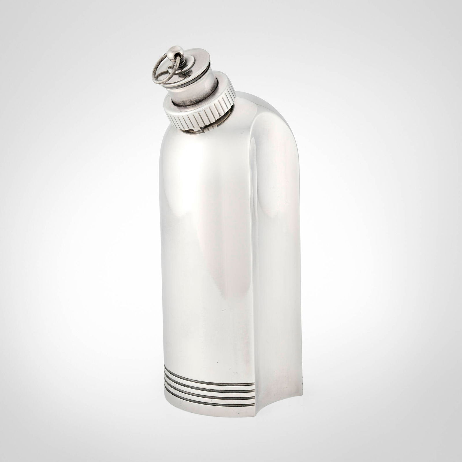 Folke Arstrom, Cocktail shaker: Folke Arstrom Cocktail shaker GuldsmedsaktiebolagetSweden, 1930silver-plated metal 9.5 h x 4.125 w x 3.25 d in (24 x 10 x 8 cm) Impressed mark to underside of shaker 'G.A.B. NS ALP'.