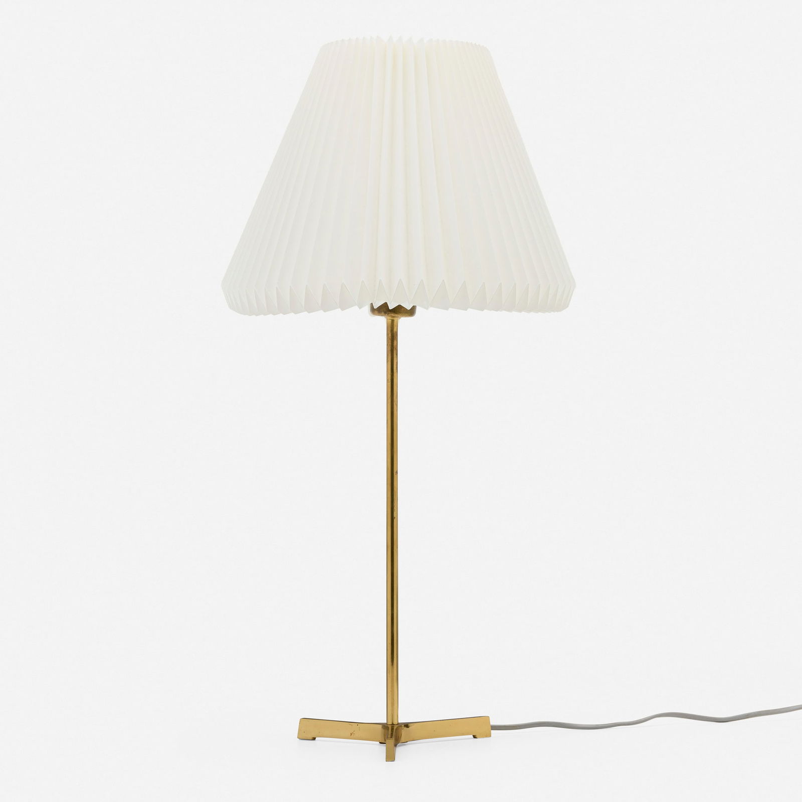 Jo Hammerborg, Table lamp: Jo Hammerborg Table lamp Fog & MorupDenmark, c. 1950brass, plastic 23 h x 12 dia in (58 x 30 cm) This work will ship from Chicago, Illinois.
