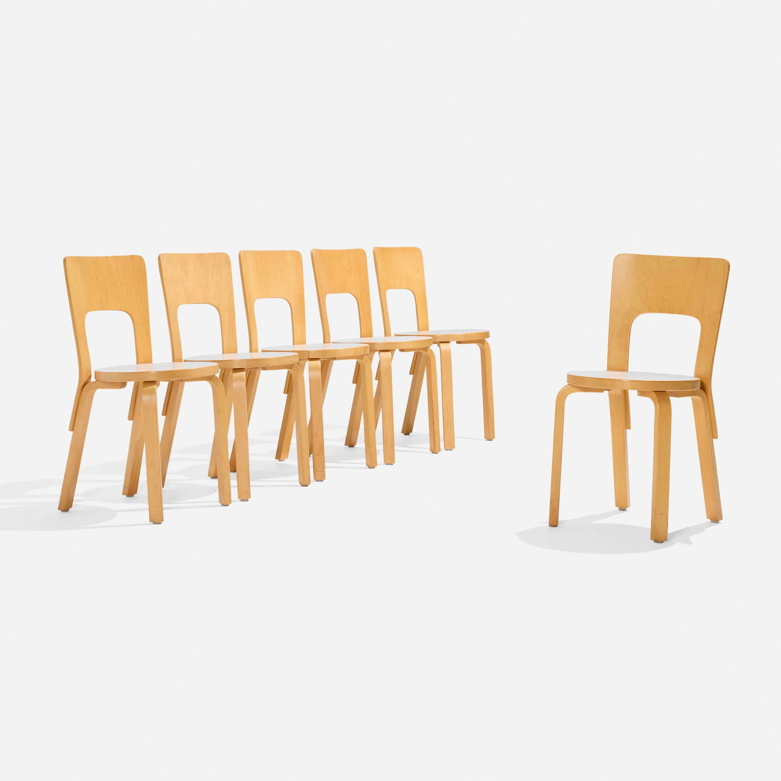 Alvar Aalto, Dining chairs model 66, set of six (1 of 6)