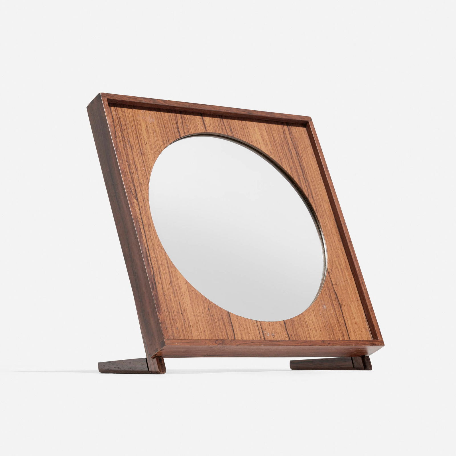 Uno and Osten Kristiansson, Table mirror: Uno and Osten Kristiansson Table mirror Luxus VittsjoSweden, c. 1965rosewood, mirrored glass 12 h x 11.75 w x 6 d in (30 x 30 x 15 cm) This work will ship from Los Angeles,