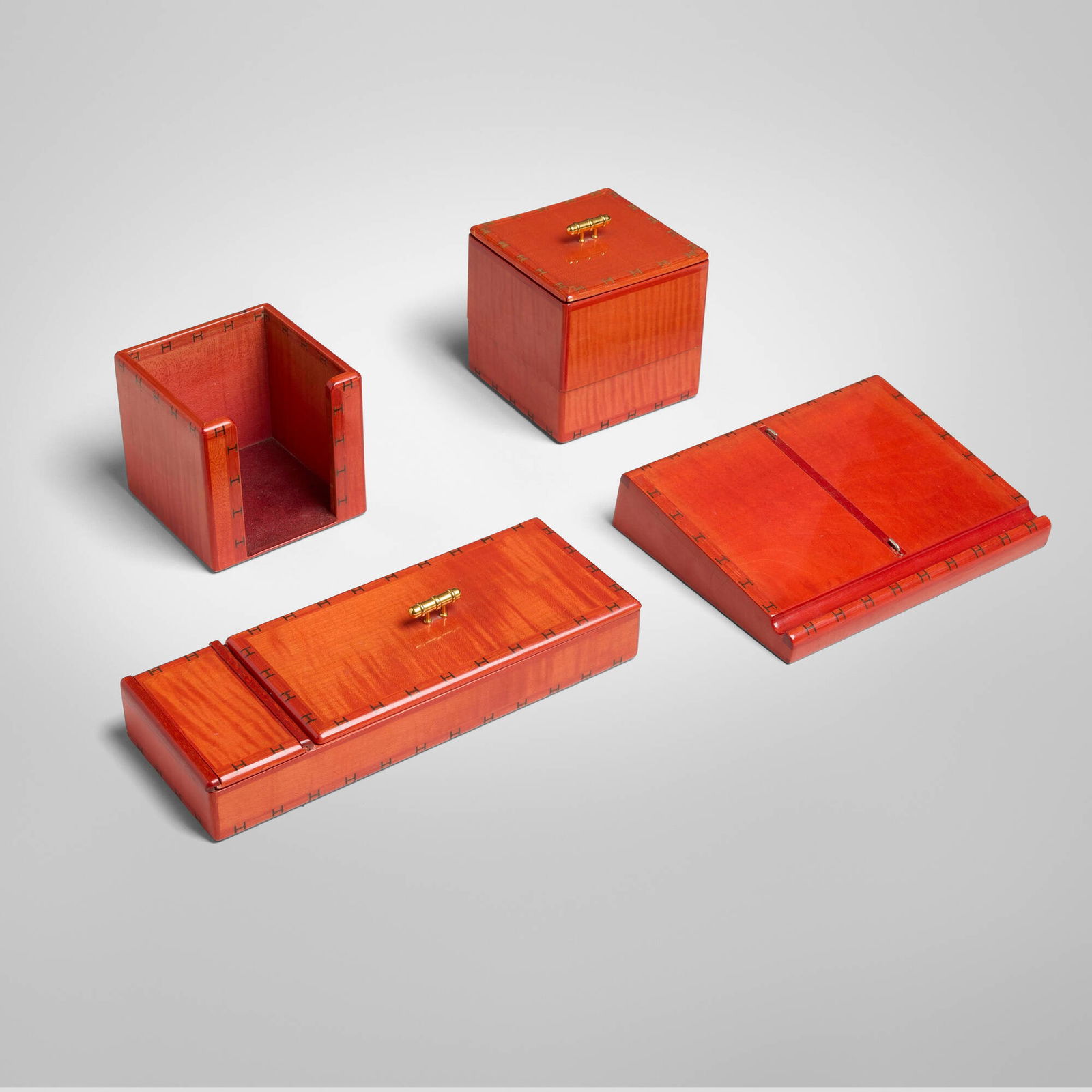 Hermes, Four-piece inlaid desk set (1 of 4)
