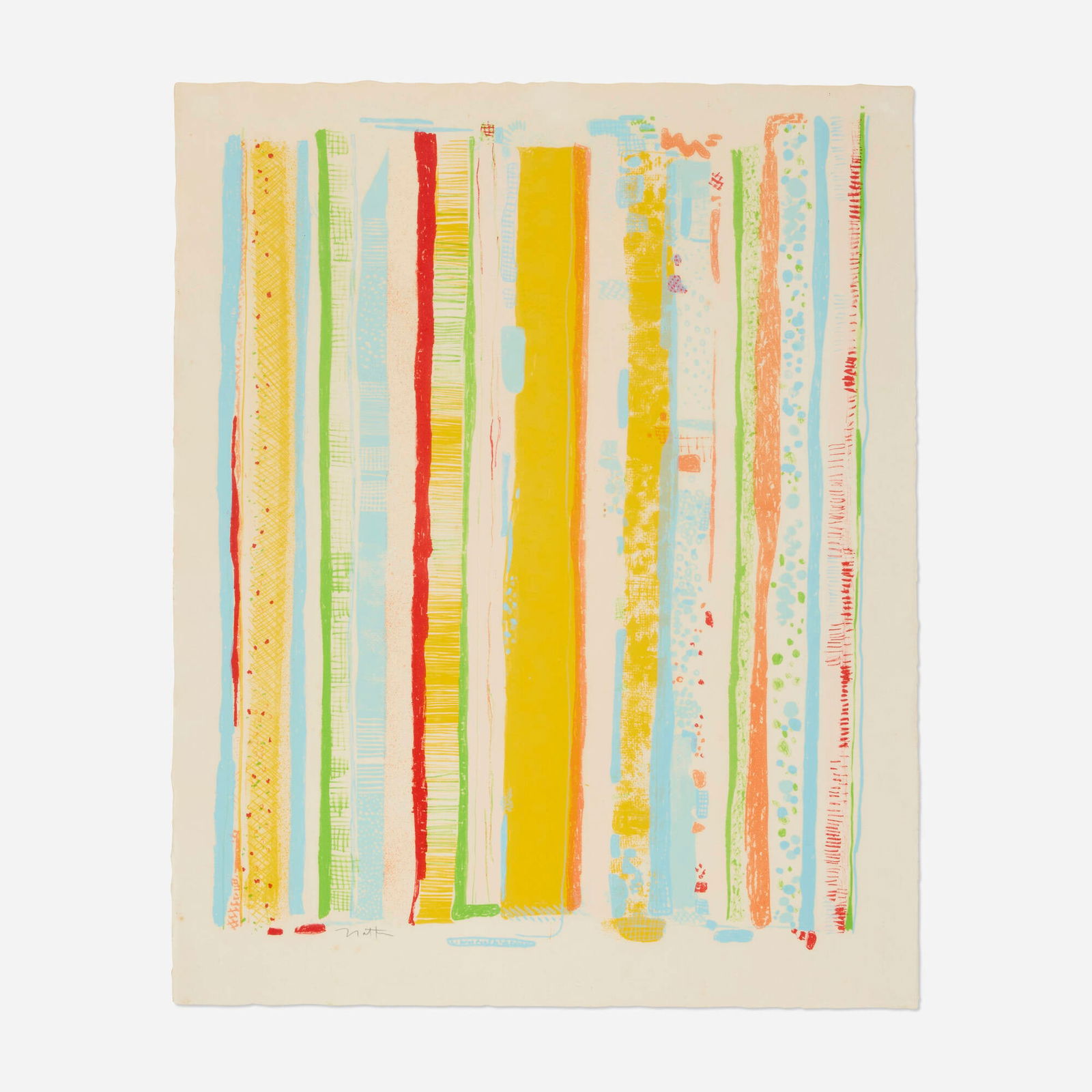 Robert Natkin, Apollo: Robert Natkin Apollo 1967 / 1972lithograph in colors 30 h x 24.125 w in (76 x 61 cm) Signed to lower left 'Natkin' with blindstamps. This work is from the edition of 80 published by Collectors