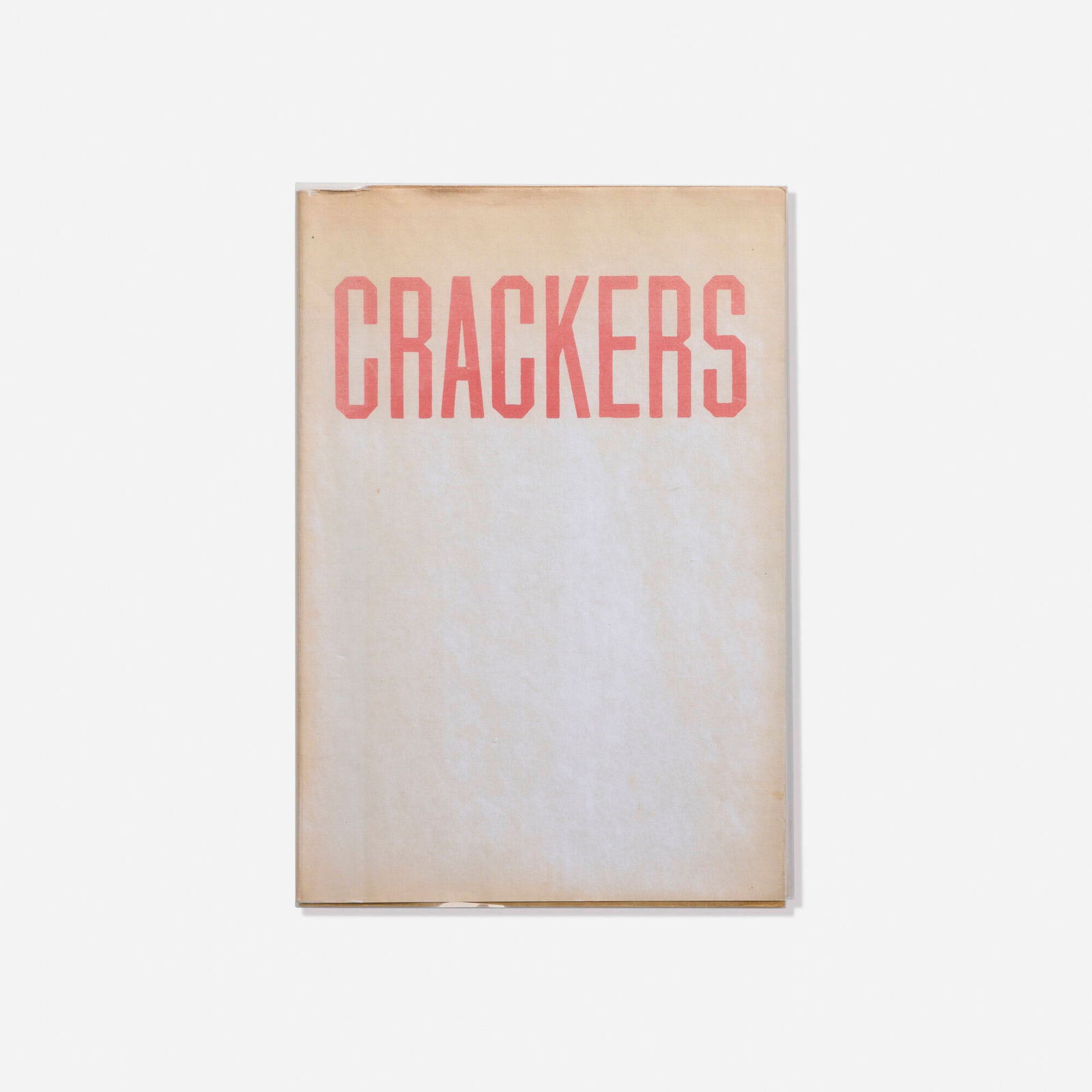 Ed Ruscha, Crackers: Ed Ruscha Crackers 1969offset lithograph on 60 lb. Lithosheen Gloss in bound book 8.75 h x 5.875 w x 0.5 d in (22 x 15 x 1 cm) This work is from the edition of 5000 printed by G.R. Huttner Lit
