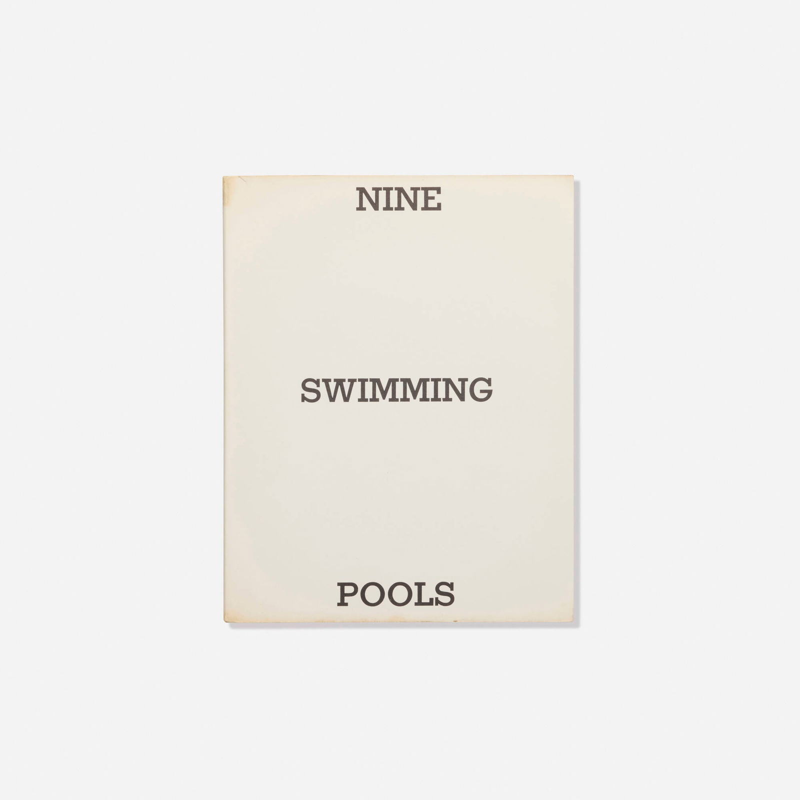 Ed Ruscha, Nine Swimming Pools and A Broken Glass: Ed Ruscha Nine Swimming Pools and A Broken Glass 1968 / 19764-color offset printing on white paper 7 h x 5.5 w x 0.125 d in (18 x 14 x 0 cm) This work is from the second edition of 2000 publis