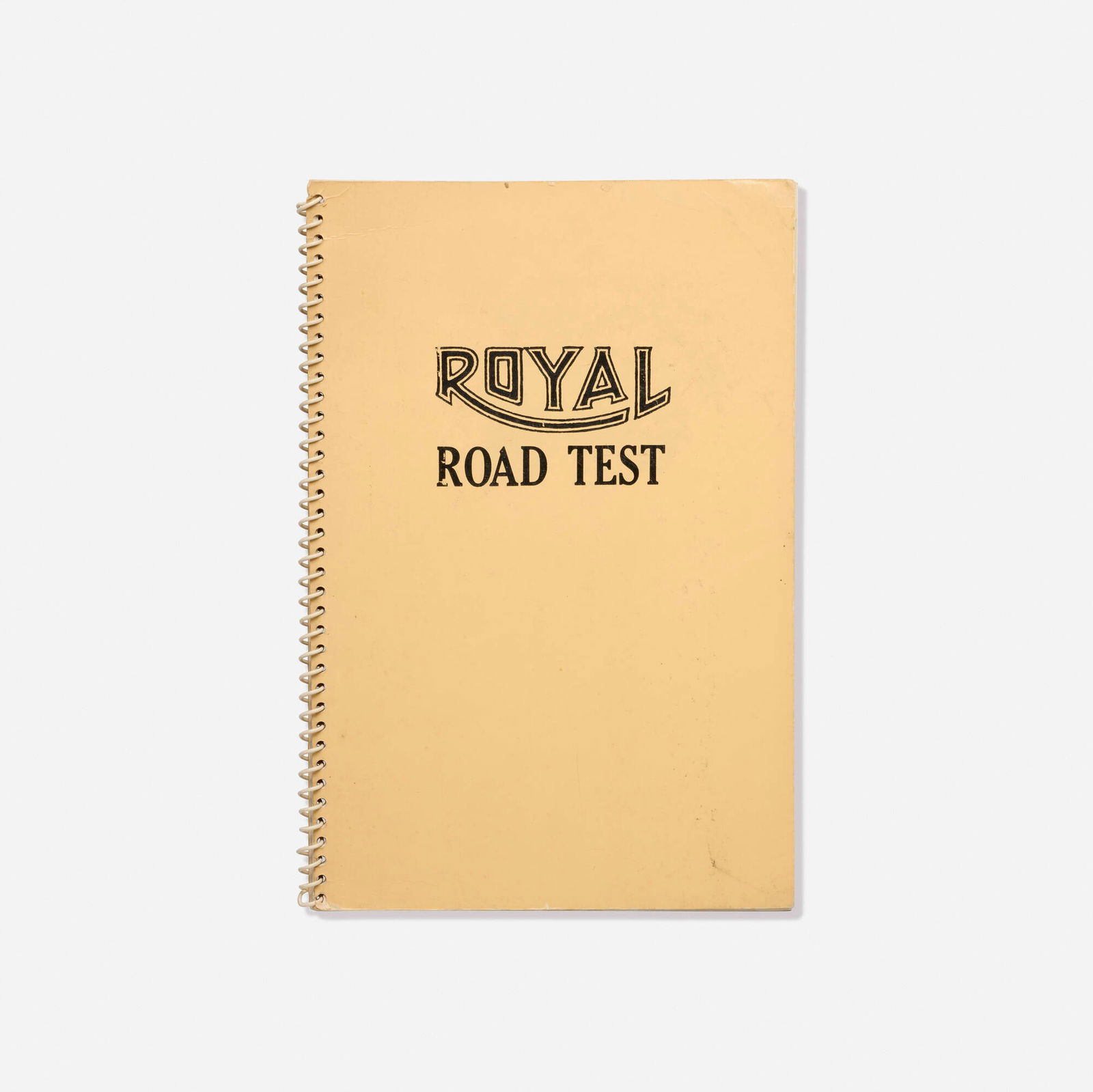 Ed Ruscha, Mason Williams and Patrick Blackwell, Royal Road Test: Ed Ruscha, Mason Williams and Patrick Blackwell Royal Road Test 1967offset lithograph on 80 lb. white Prentice Gloss with spiral binding 9.375 h x 6.5 w x 0.125 d in (24 x 17 x 0 cm) This work