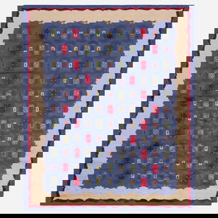 Paule Leleu, Art Deco pile carpet: Paule Leleu Art Deco pile carpet France, c. 1940hand-knotted wool 9'8" x 8' in (295 x 244 cm) This work will ship from Lambertville, New Jersey.