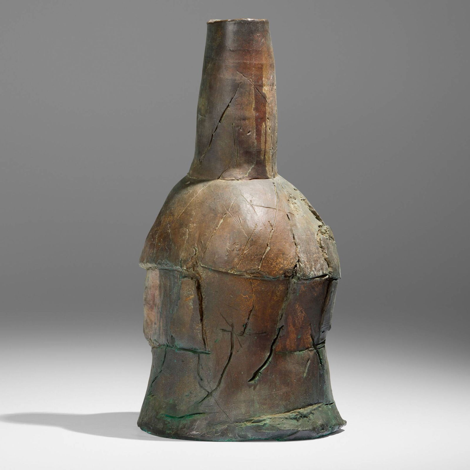 Peter Voulkos, Modesto's Stack S1: Peter Voulkos Modesto's Stack S1 1981 / executed 1986patinated bronze 38.25 h x 18 w x 16 d in (97 x 46 x 41 cm) Incised signature and date to body 'Voulkos '81' with foundry mark. This work i