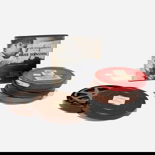 Charles and Ray Eames, Collection of four film reels and stereotape: Charles and Ray Eames Collection of four film reels and stereotape USA, 1961-1973 16mm film, stereotape 1 h x 7.25 dia in (3 x 18 cm) 7.5 h x 7.5 w x 1 d in (19 x 19 x 3 cm) Collection includes