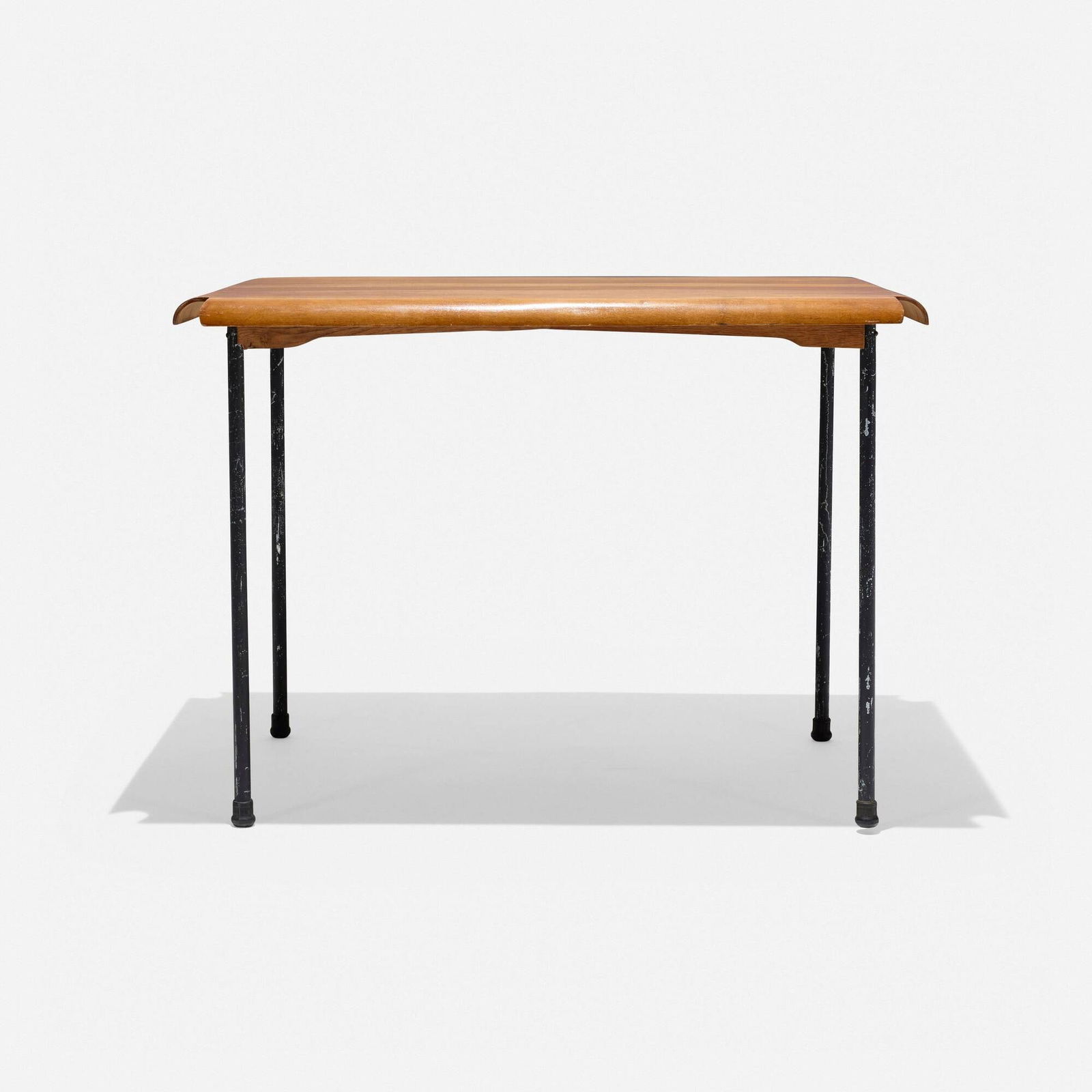 Charles and Ray Eames, Rare Early table: Charles and Ray Eames Rare Early table Evans ProductsUSA, c. 1945molded birch plywood, painted aluminum, rubber 30.25 h x 42 w x 30 d in (77 x 107 x 76 cm) Stamped manufacturer's mark to