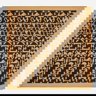 Alexander Girard, Fascade Environmental Enrichment panel: Alexander Girard Fascade Environmental Enrichment panel USA, 1972screen-printed linen 45 h x 46.5 w in (114 x 118 cm) This example was installed in the Plymouth Money Centre, Plymouth, United