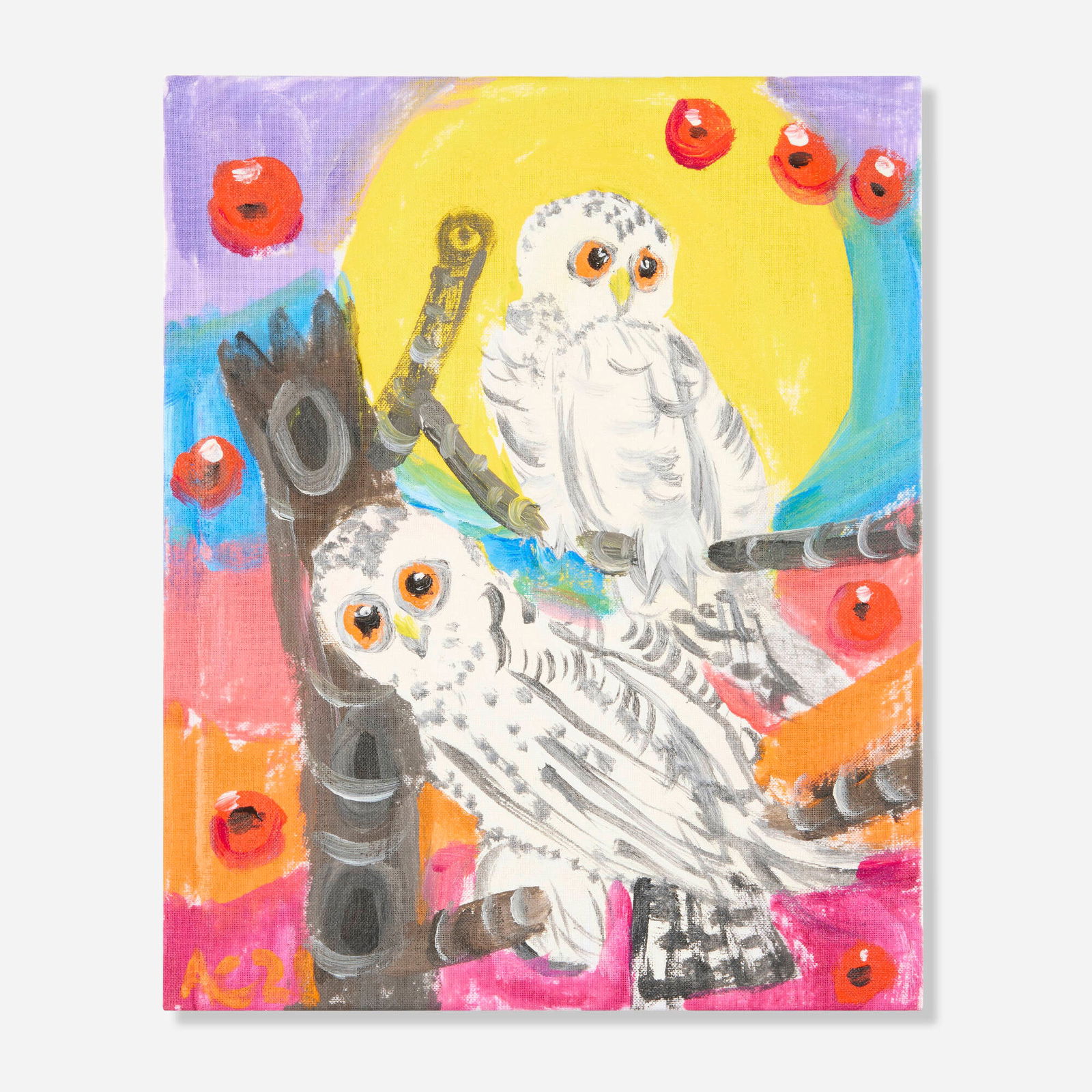 Ann Craven, Sunset Snowy Owls (1 of 3)